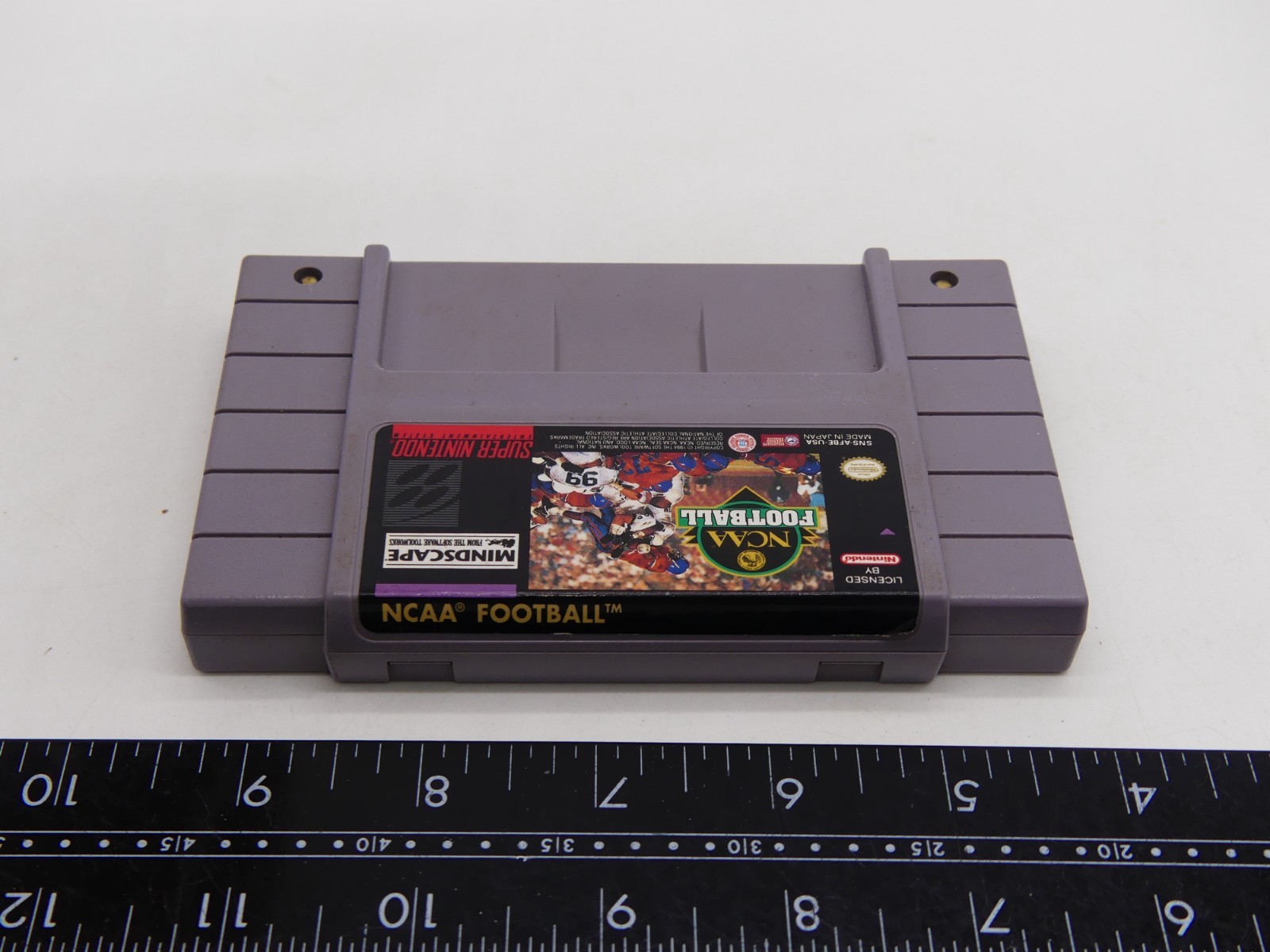 NCAA Football Super Nintendo Game Cartridge SNES College Tested 1994