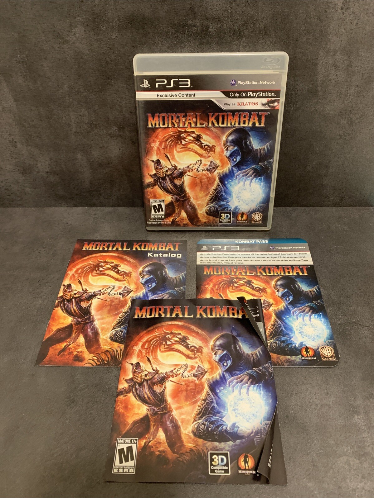 Mortal Kombat (Sony PlayStation 3) Tested w/ Manual Katalog & Unused Kombat Pass