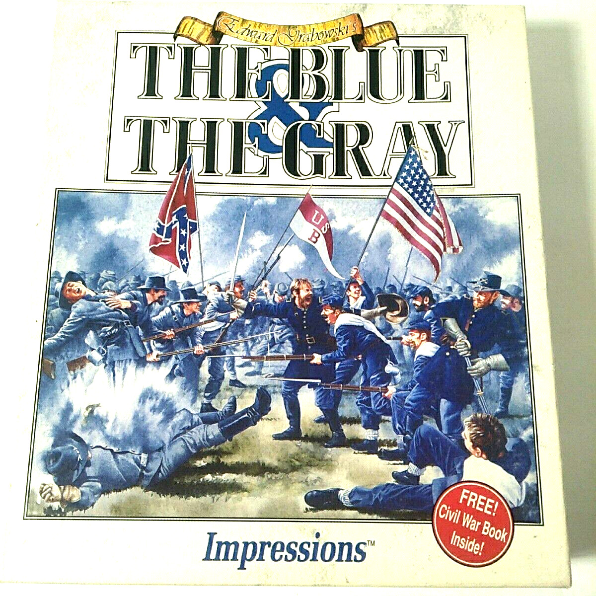 The Blue and The Gray Civil War PC Game 1993 3.5″ Disk & Book Edward Grabowski