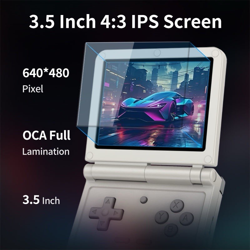 Powkiddy V90S 3.5 Inch Foldable Open Sourse Retro Flip Handheld Game Console