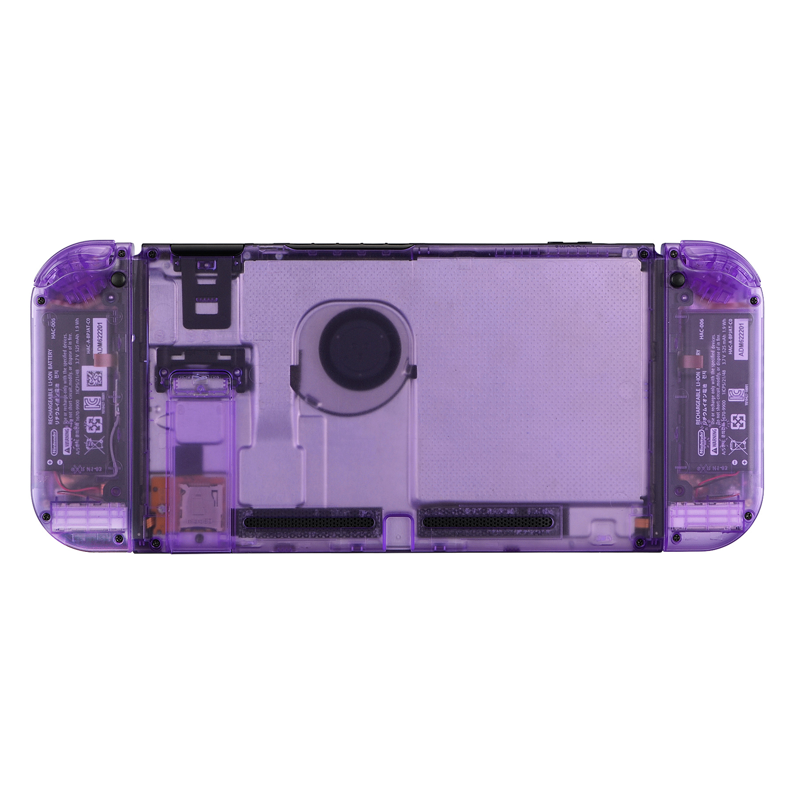 Clear Purple Console Back Plate Controller Housing Shell Set for Nintendo Switch