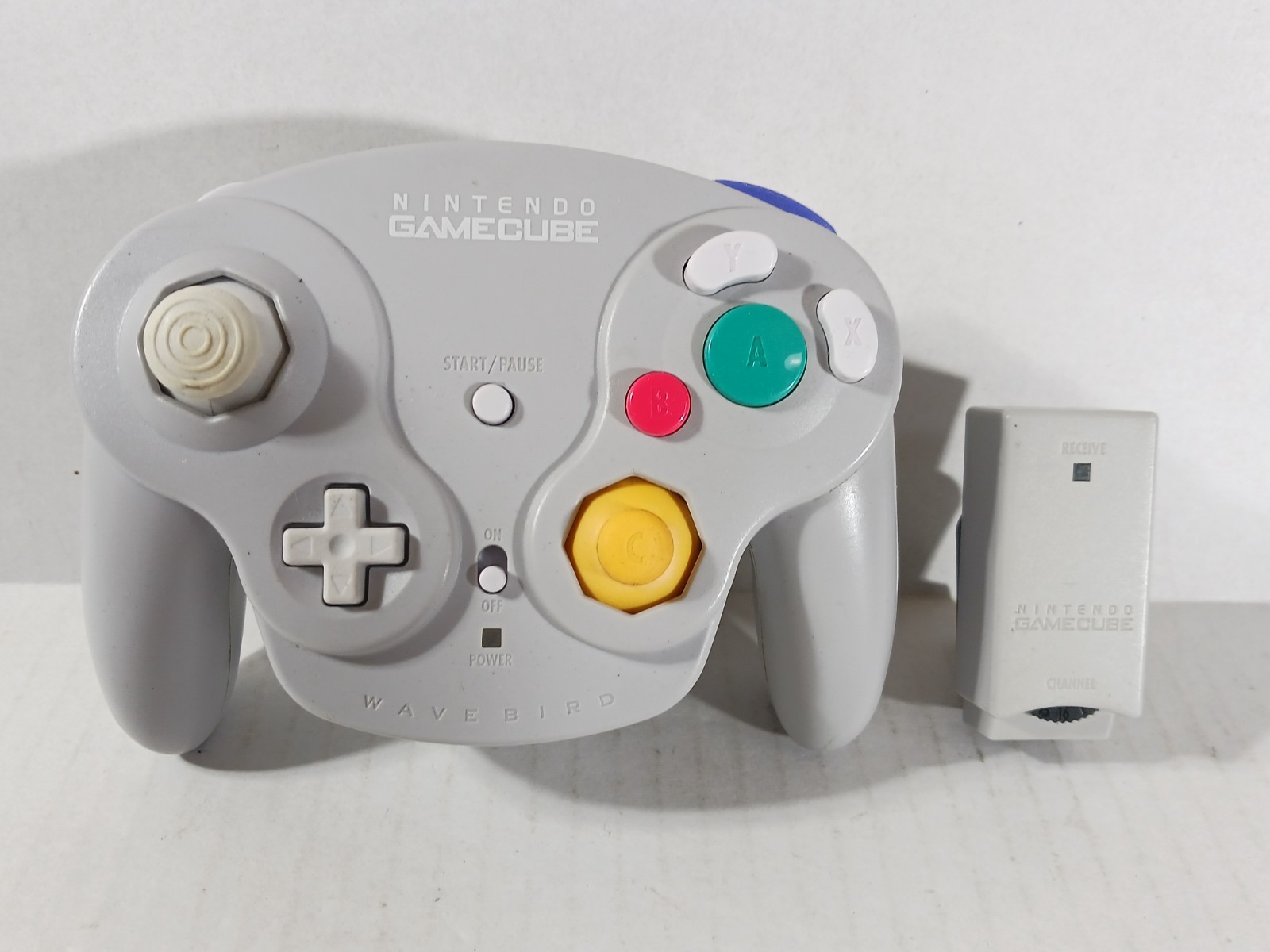 Wavebird Wireless Controller Gray Receiver Tested Nintendo GameCube Wave Bird