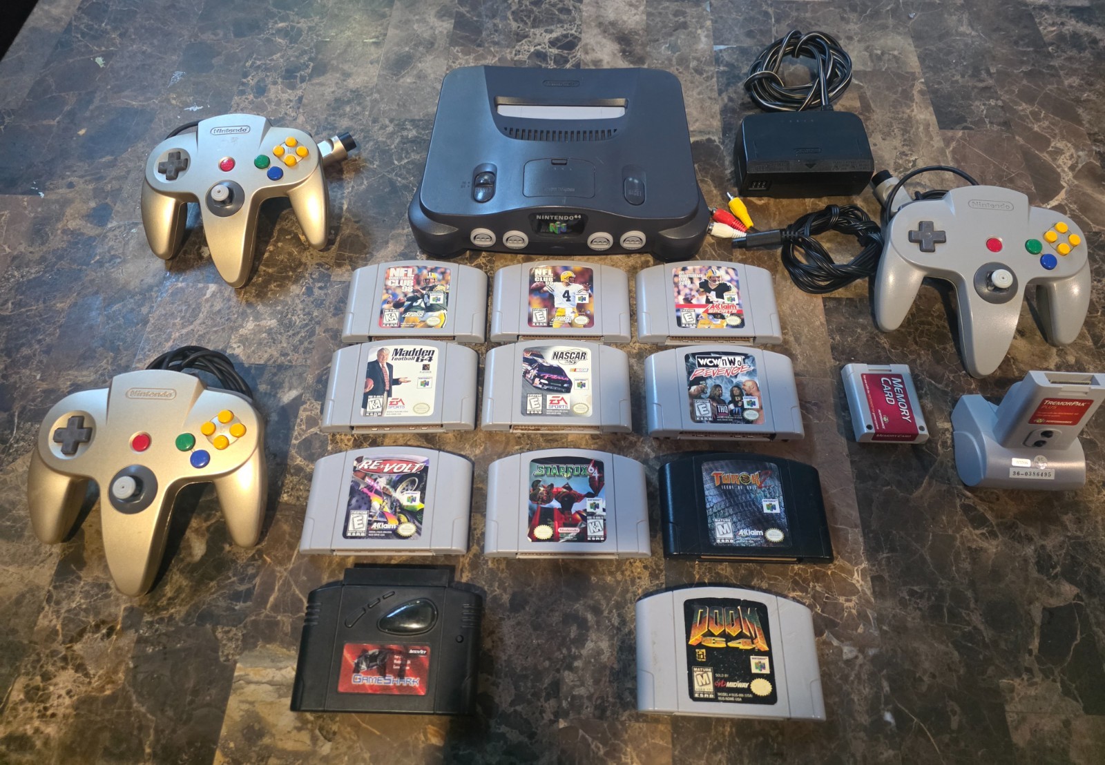 Nintendo 64 N64 Console , 3 OEM Controllers & 10 Authentic Games, Cords | Tested