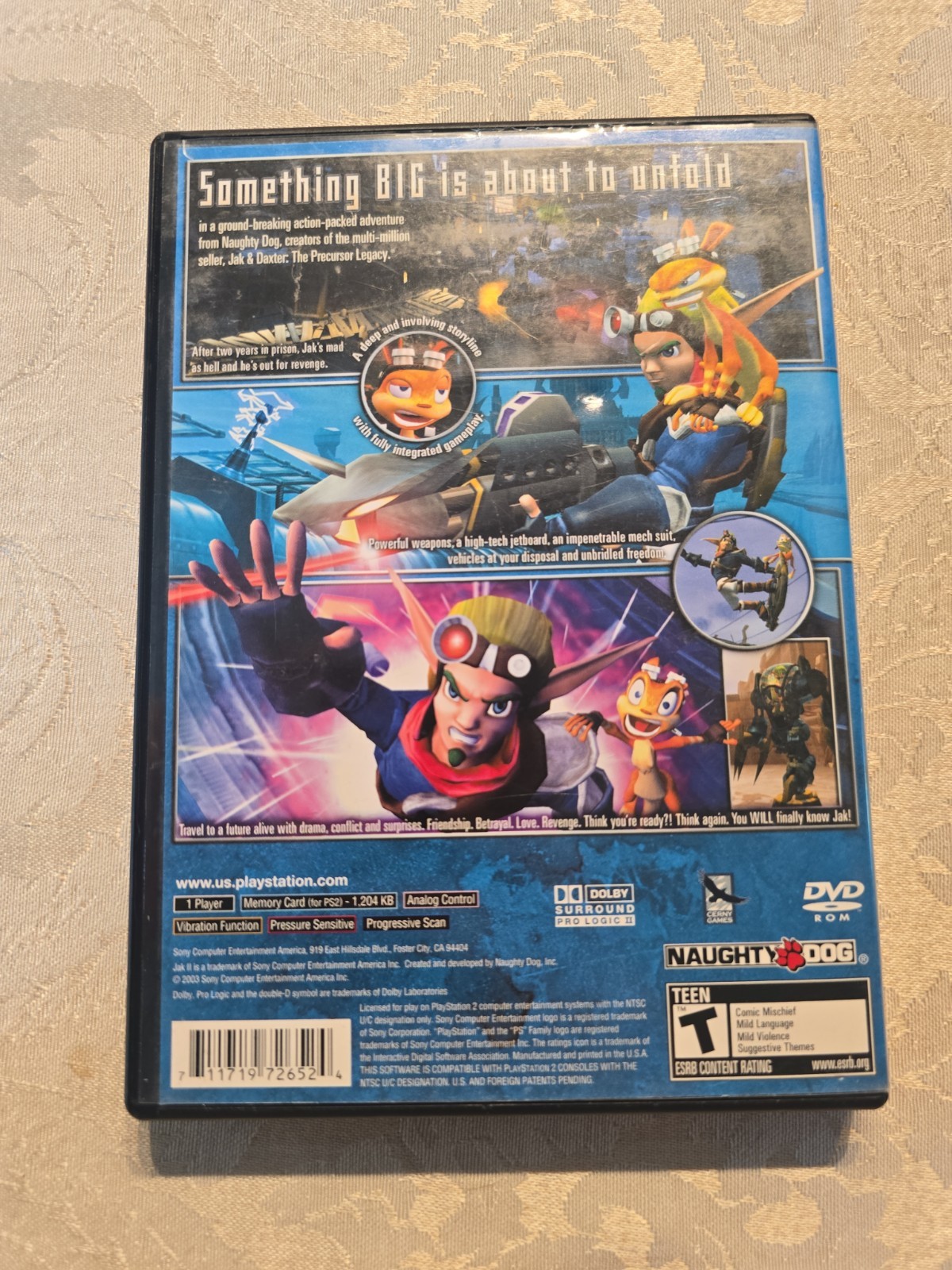 Jak II Greatest Hits, Black Label Disc (PS2) CIB, Tested, Minty Disc