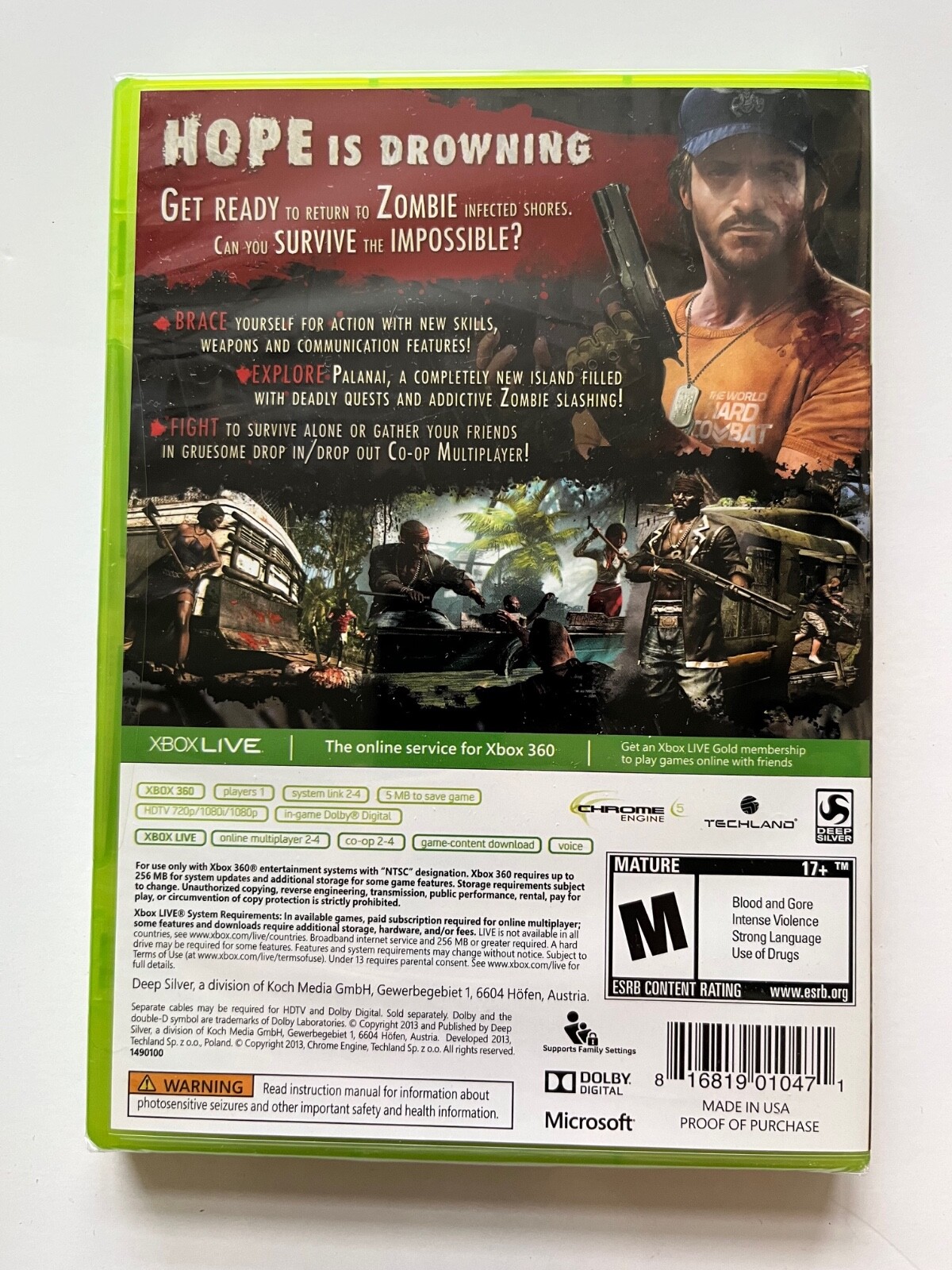 Dead Island Riptide Microsoft Xbox 360 New Factory Sealed OOP Deep Silver Zombie
