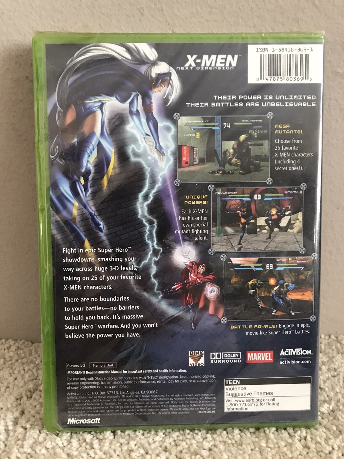 X-Men: Next Dimension (Microsoft Xbox, 2002) New Factory Sealed
