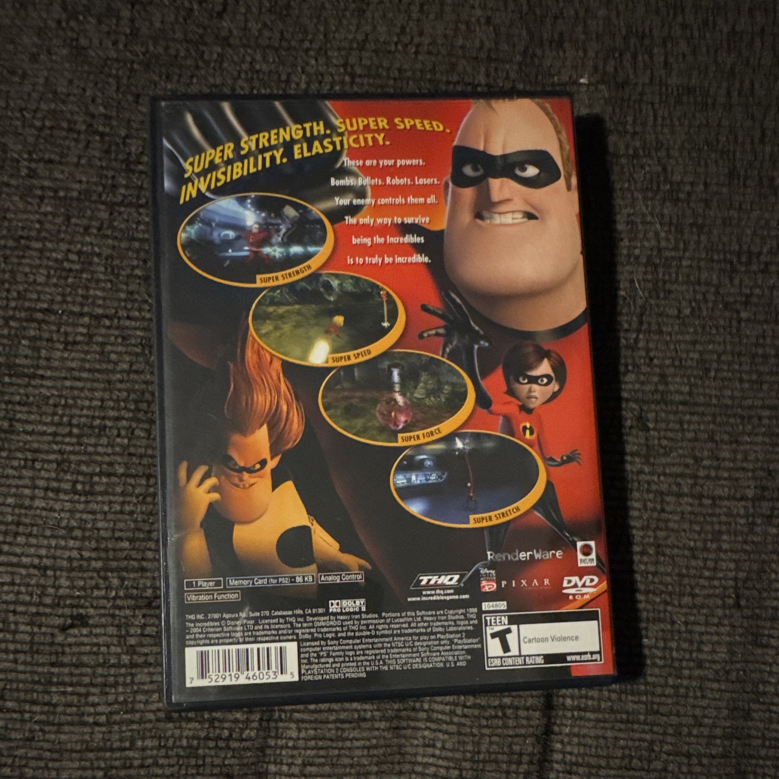 The Incredibles Sony PlayStation 2 PS2 with Manual