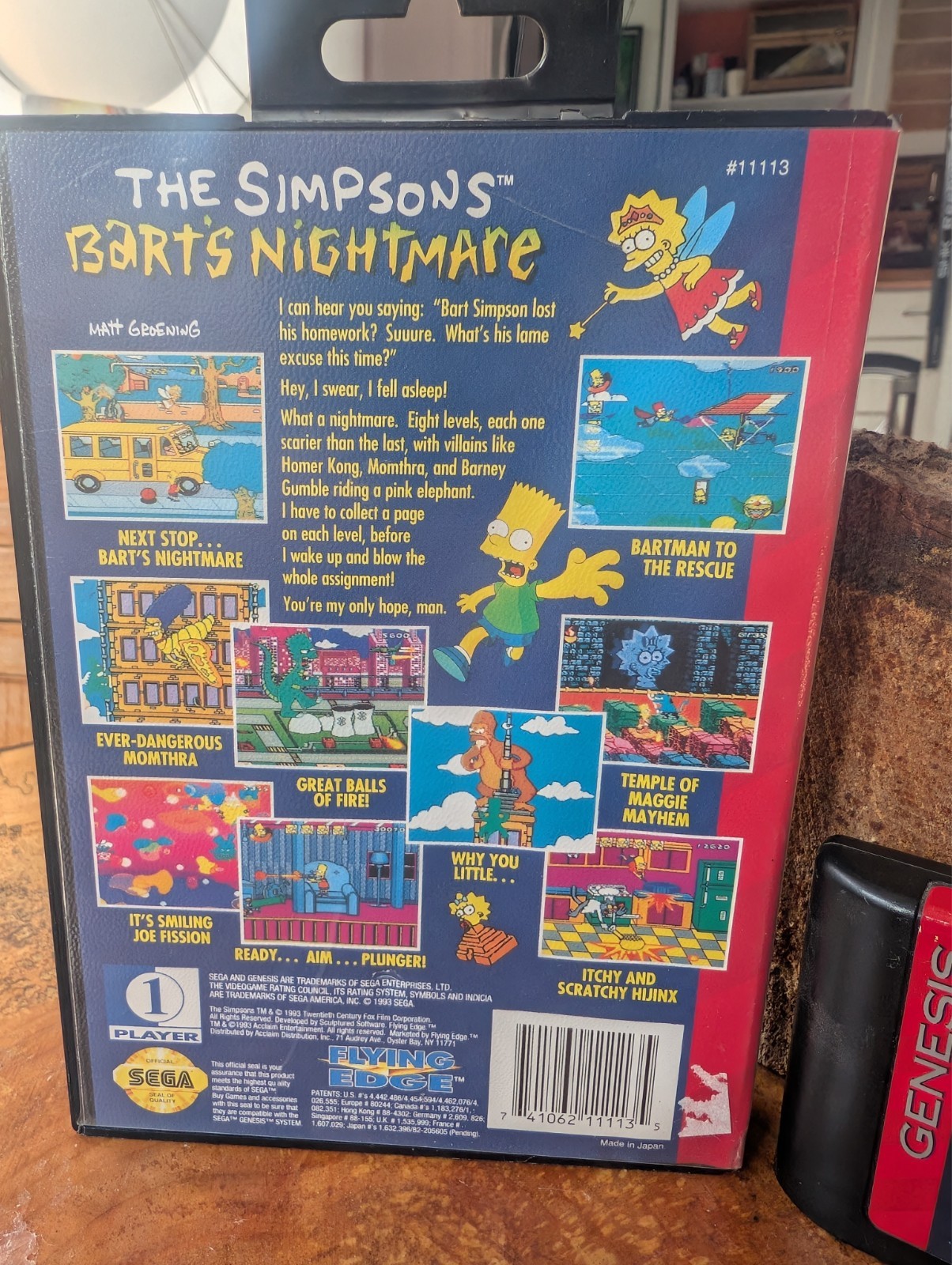 The Simpsons: Bart’s Nightmare (Sega Genesis, 1993) Cart + Box Only, No Manual