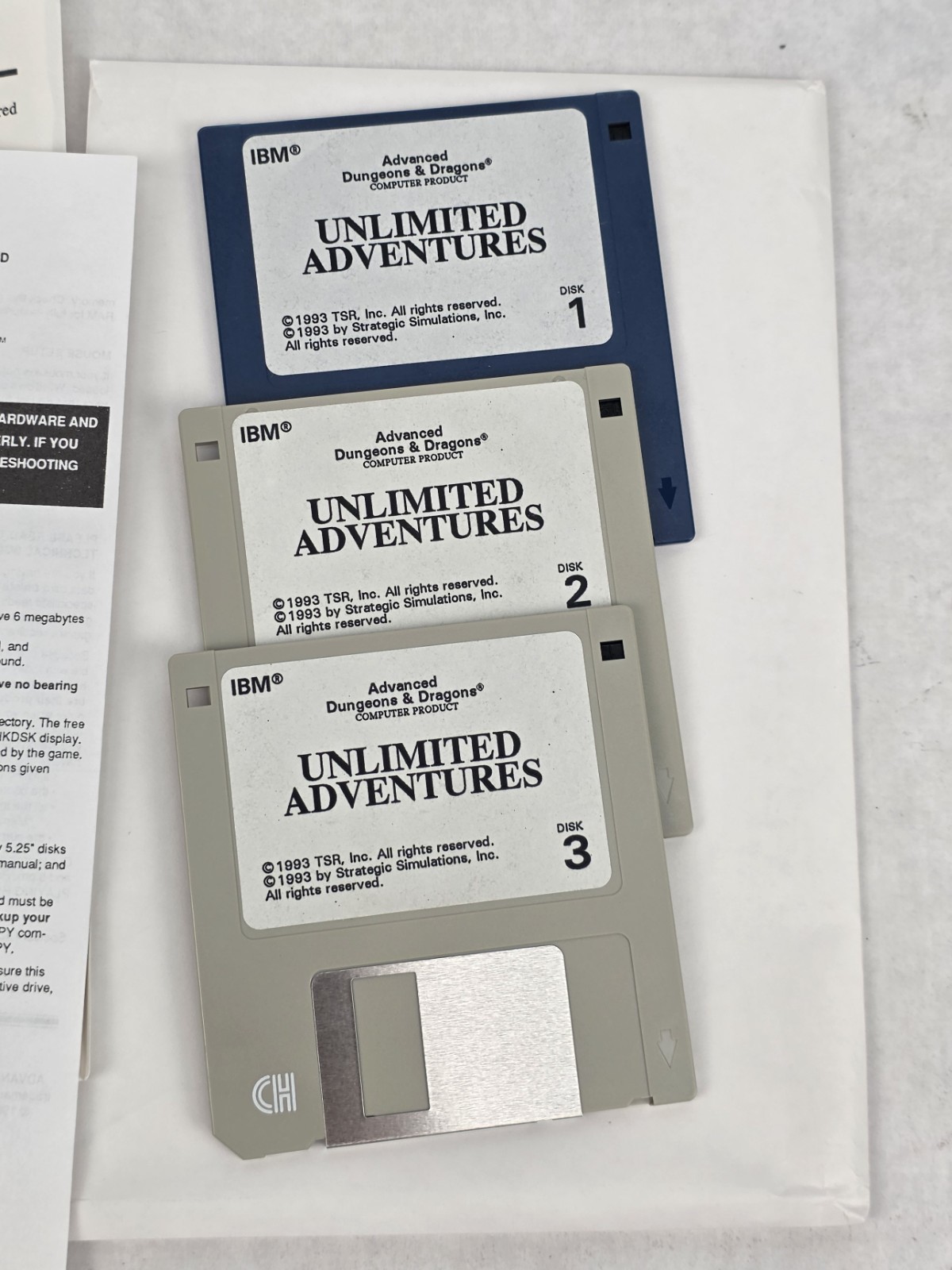 AD&D Advanced Dungeons & Dragons: Unlimited Adventures BIG BOX PC 3.5″ Floppy 93