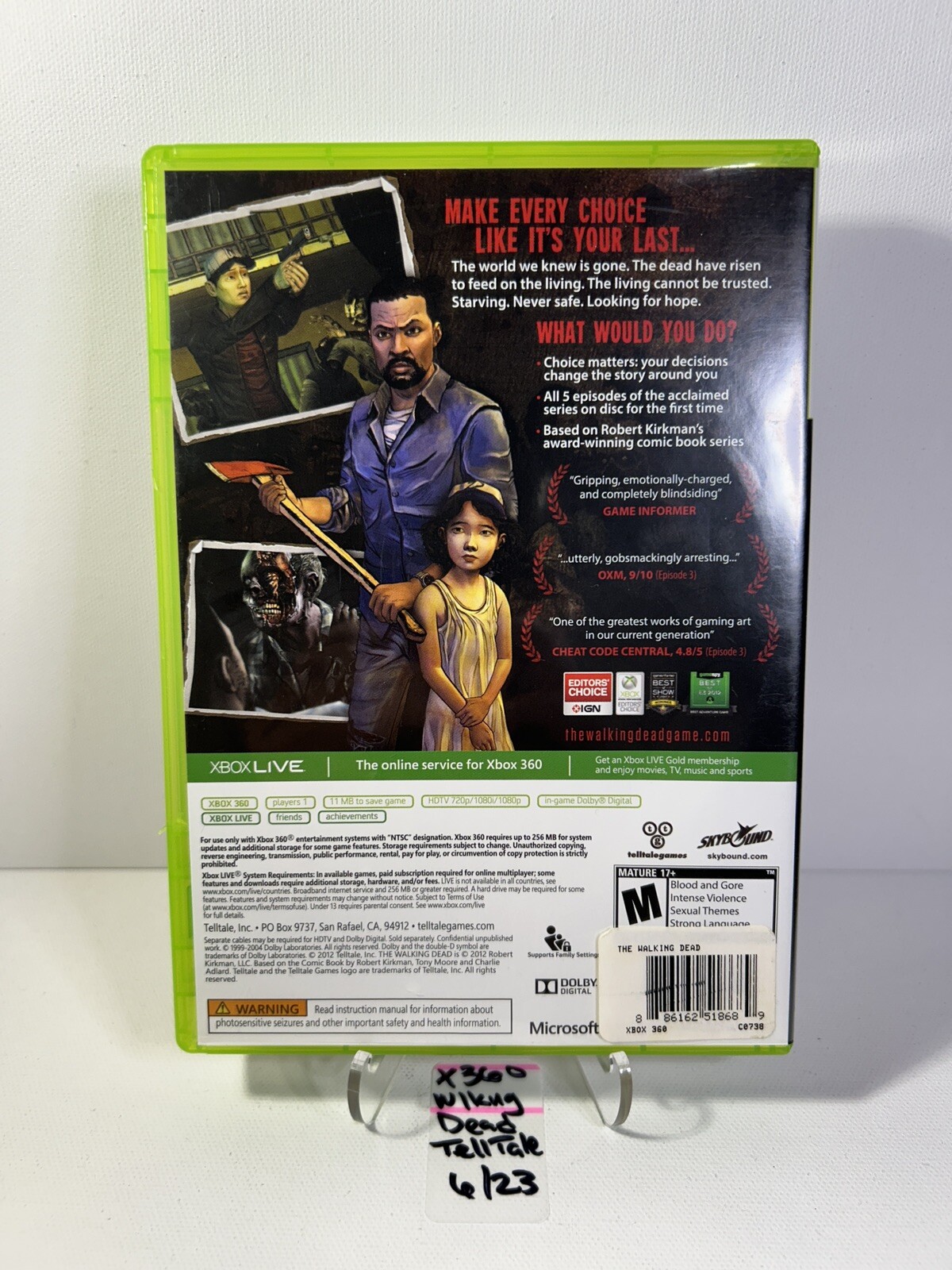 The Walking Dead: A Telltale Games Series (Microsoft Xbox 360, 2012) COMPLETE