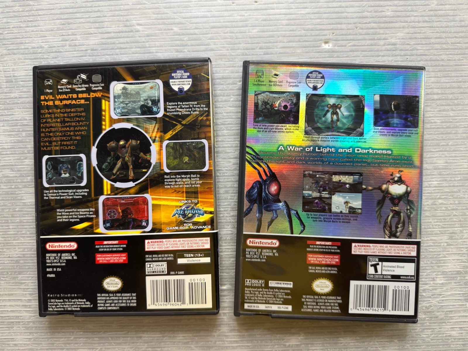 NINTENDO GAMECUBE CONSOLE DOL-001 Indigo power cord A/V cable METROID PRIME 1& 2