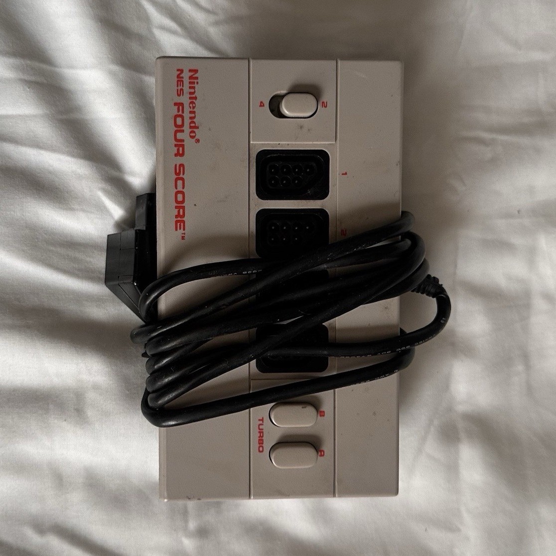 Nintendo NES Four Score Turbo 4 Player Wired Controller Adapter 4ft Cable Gray