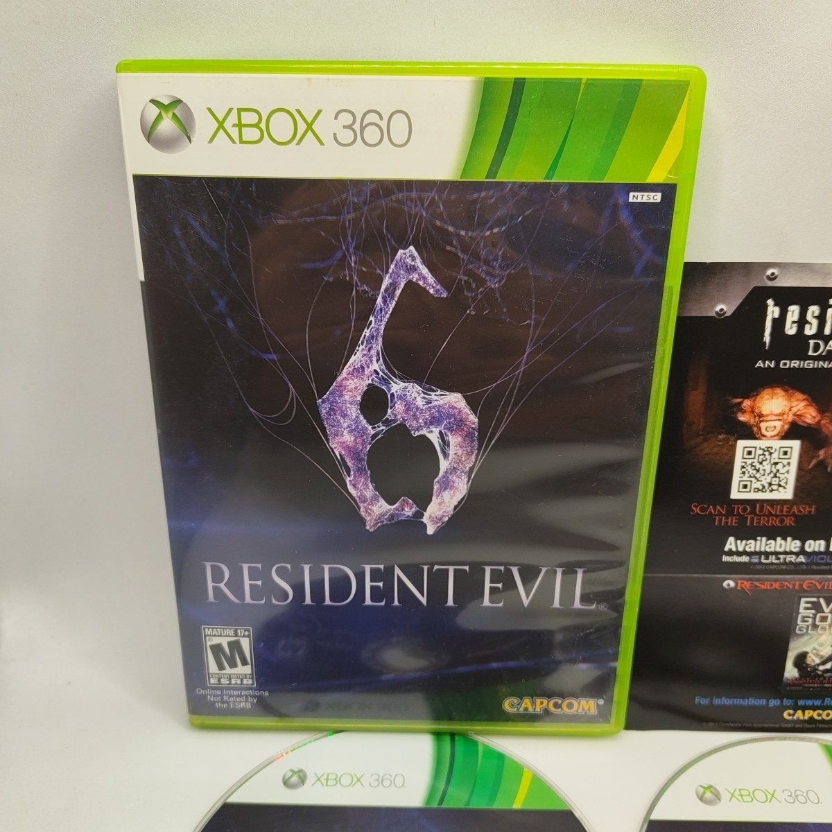 Resident Evil 6 (Microsoft Xbox 360, 2012) Complete CIB Both Discs Tested Works