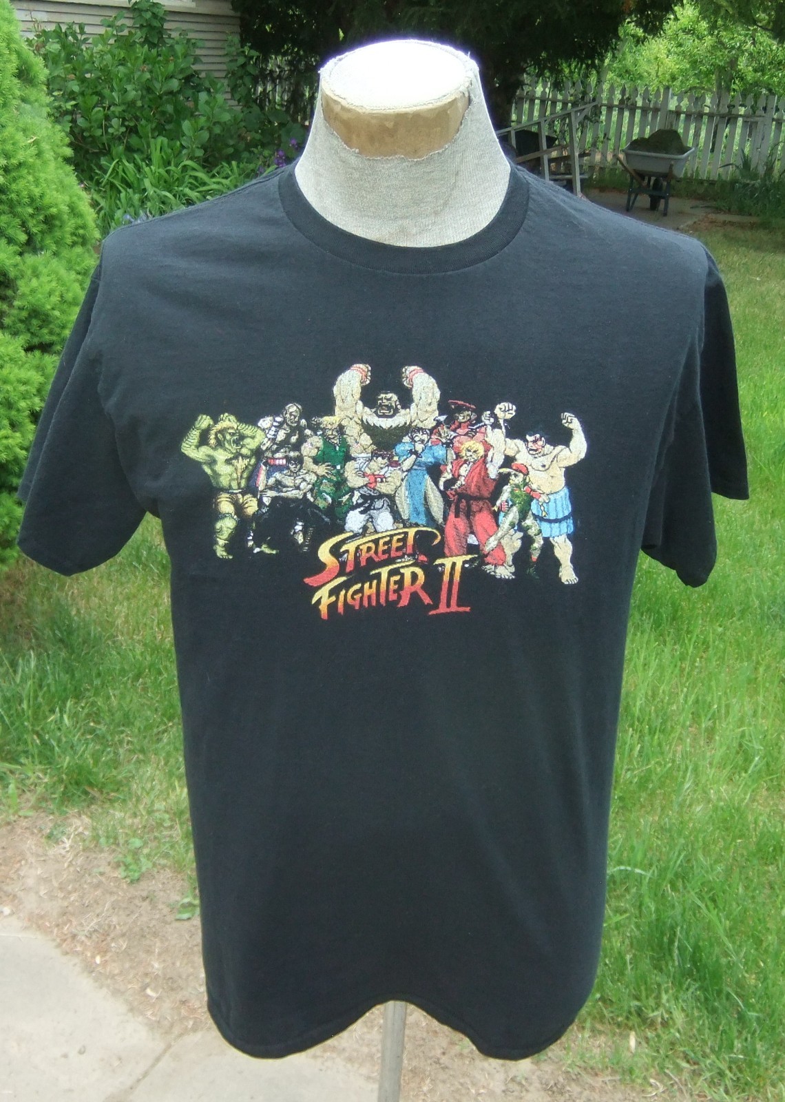Used Street Fighter II Capcom Black Sz L Cotton T Shirt 11 Figures in Group