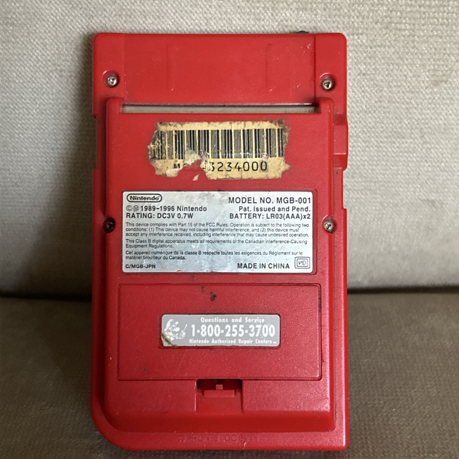 Nintendo Game Boy Pocket – Red (Turns On) AND Pokémon Blastoise case for it !!