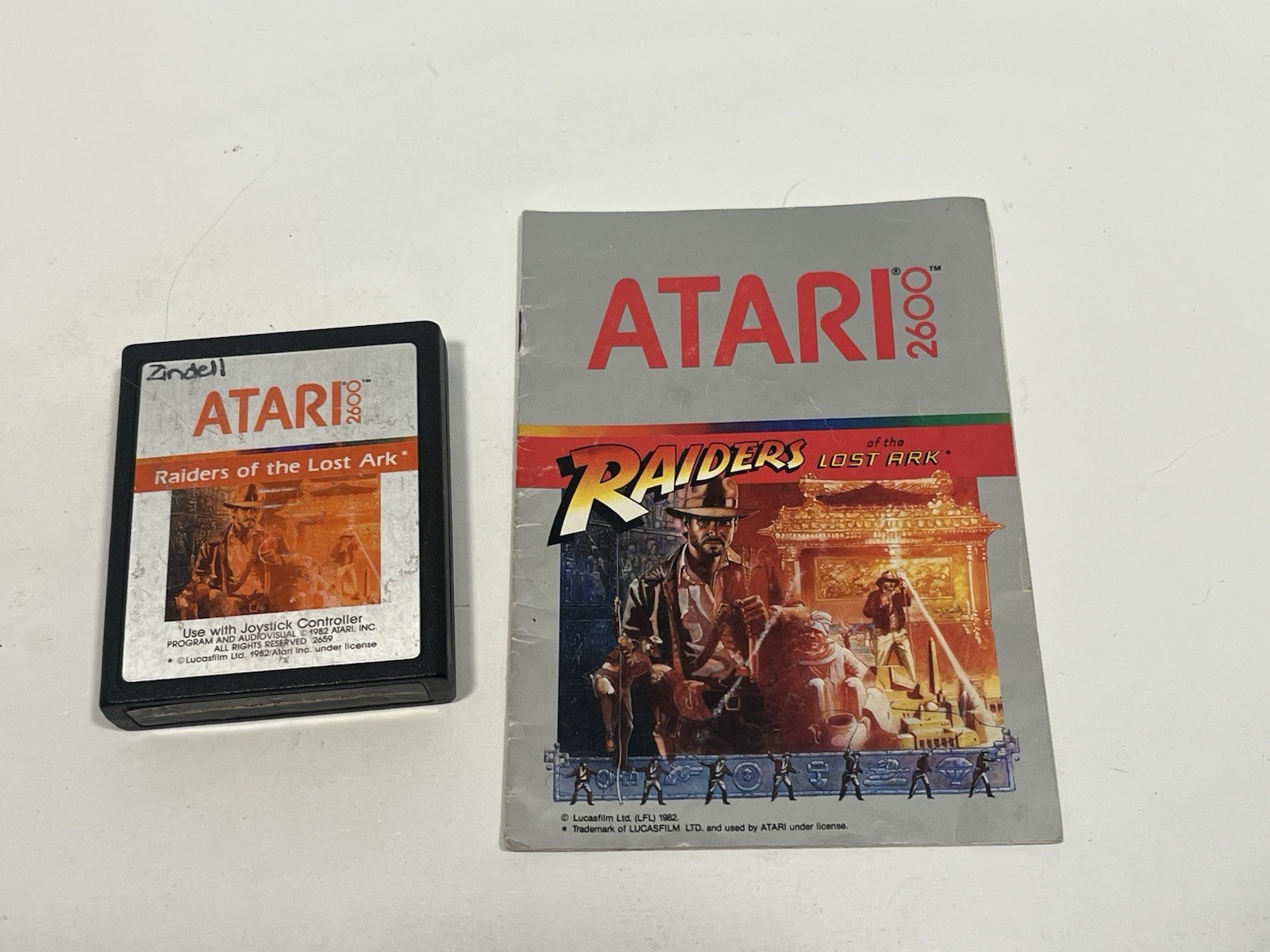 Raiders of the Lost Ark (Atari 2600, 1982) Game Cartridge & Manual Tested