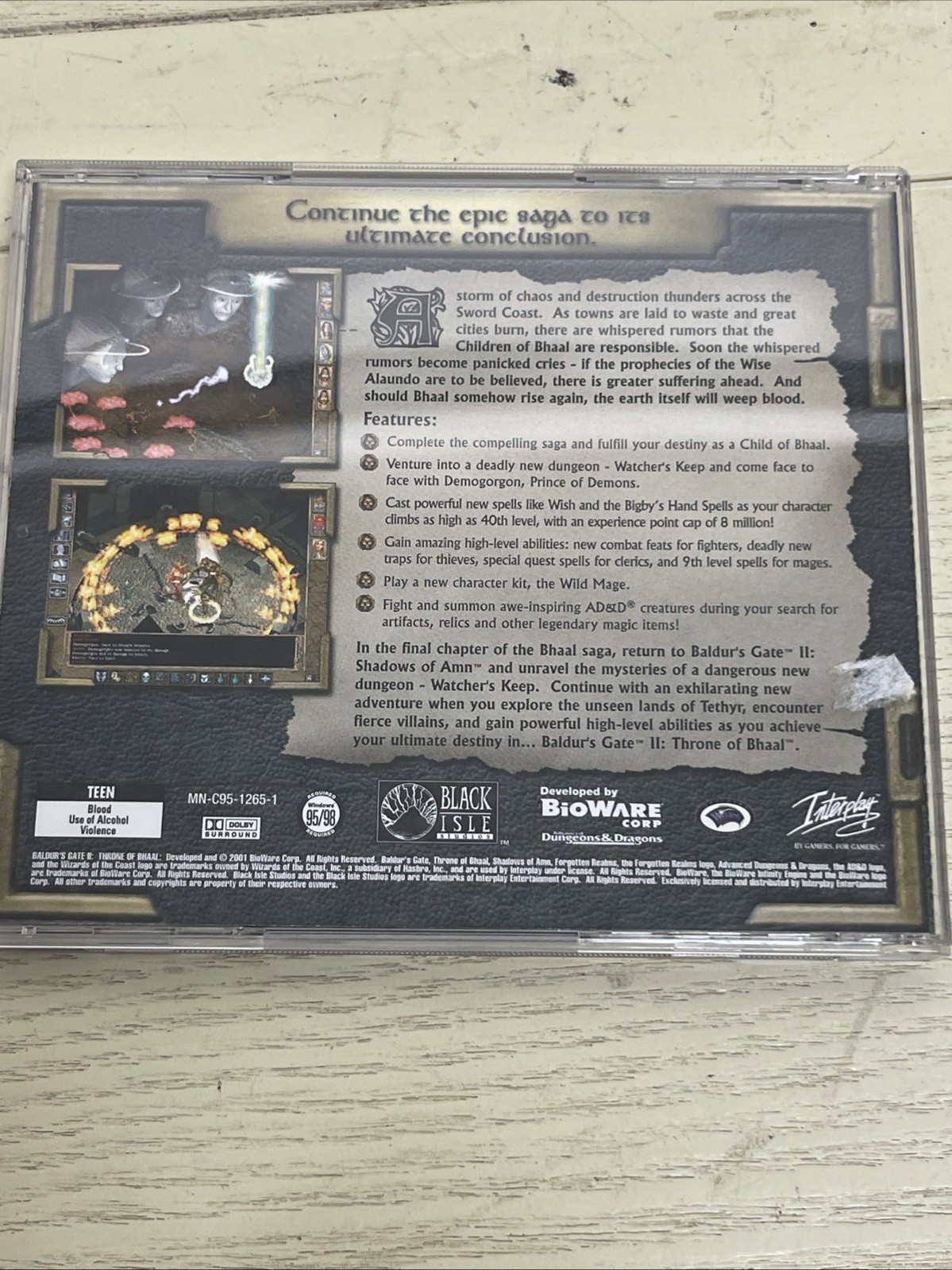 Baldur’s Gate 2 II – Shadows of Amn – PC & Throne of Bhaal CD Manual Reference