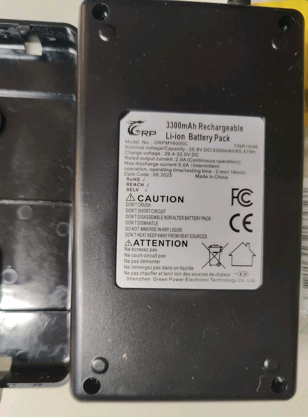 Universal Battery Pack for Reclining Furniture GreenPower 3300mAh