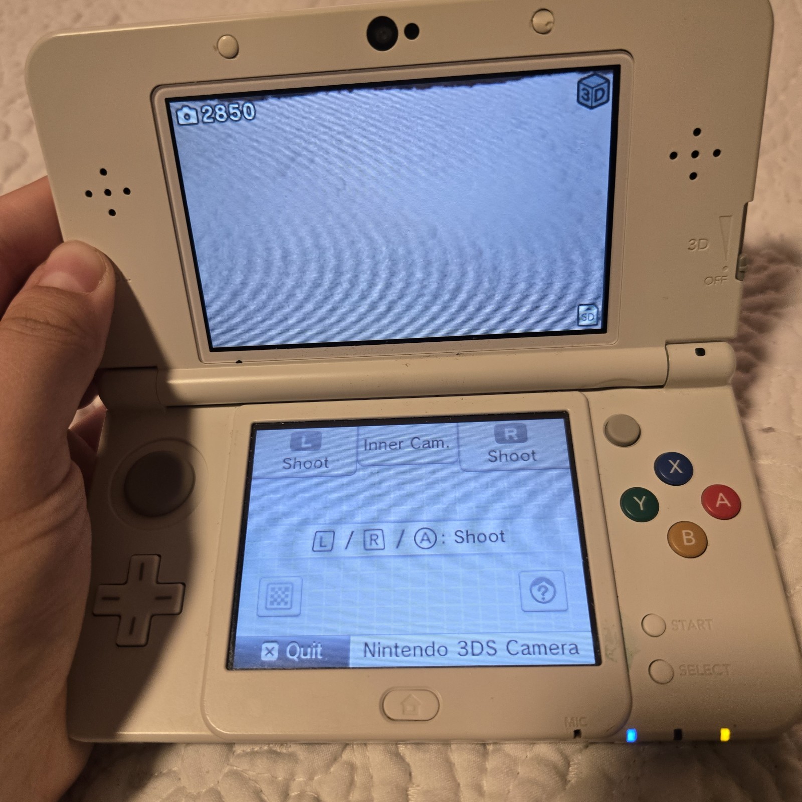 Nintendo New 3DS Super Mario Edition Handheld System – White TESTED No Stylus