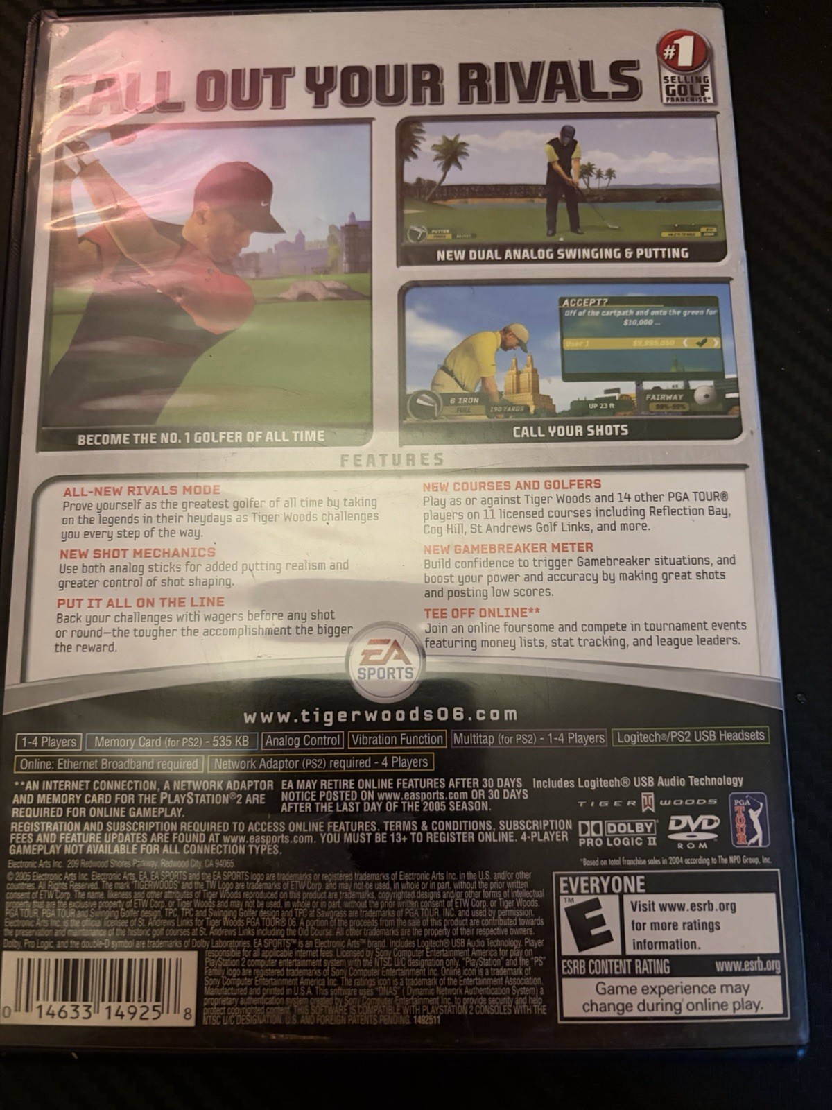 EA Sports Tiger Woods PGA Tour PS2 Game Lot of 3 (2003, 2005, 06) NTSC-U/C