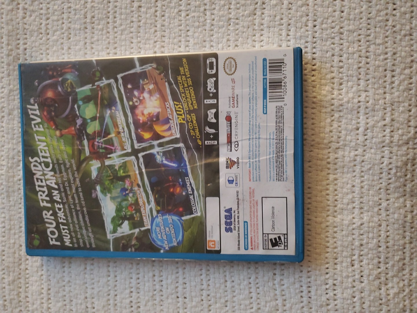 Sonic Boom: Rise of Lyric (Nintendo Wii U, 2014) Complete W/ Manual