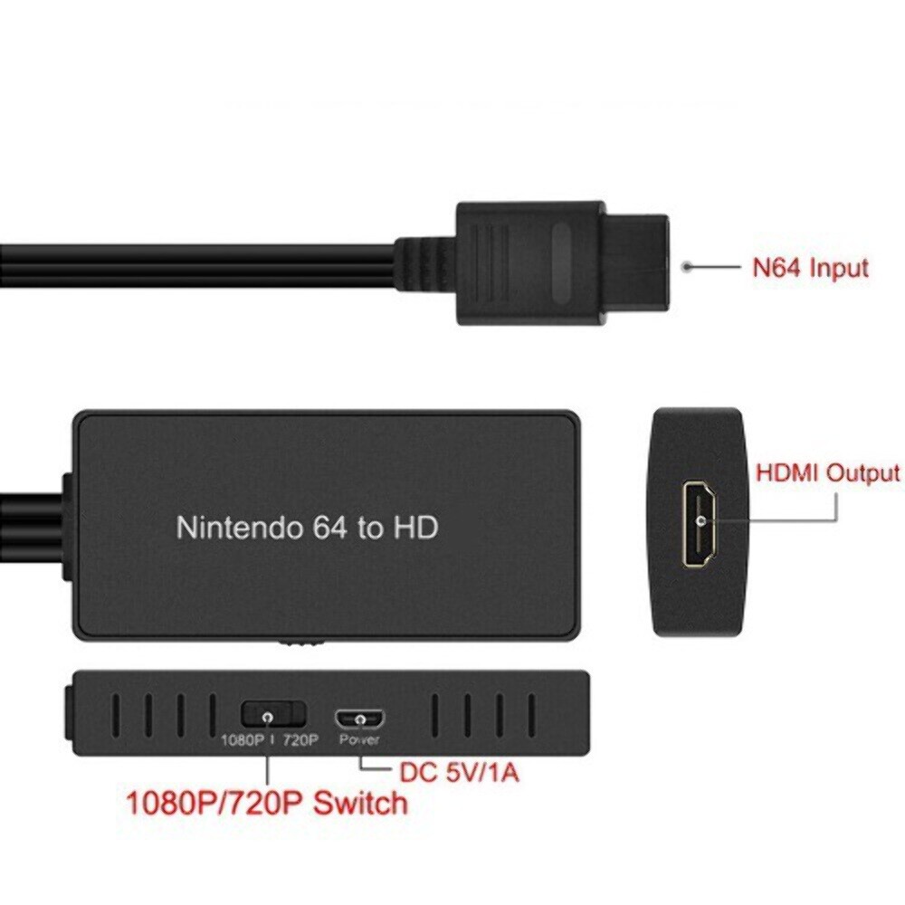 N64 To HDMI Converter Adapter HD Link Cable For Nintendo Gamecube Super NES SNES