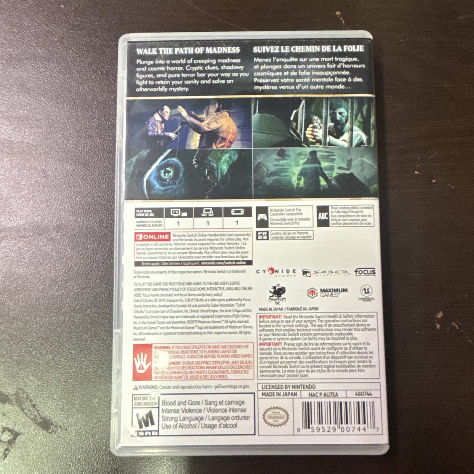Focus Home Interactive Call of Cthulhu Nintendo Switch M NTSC-U/C