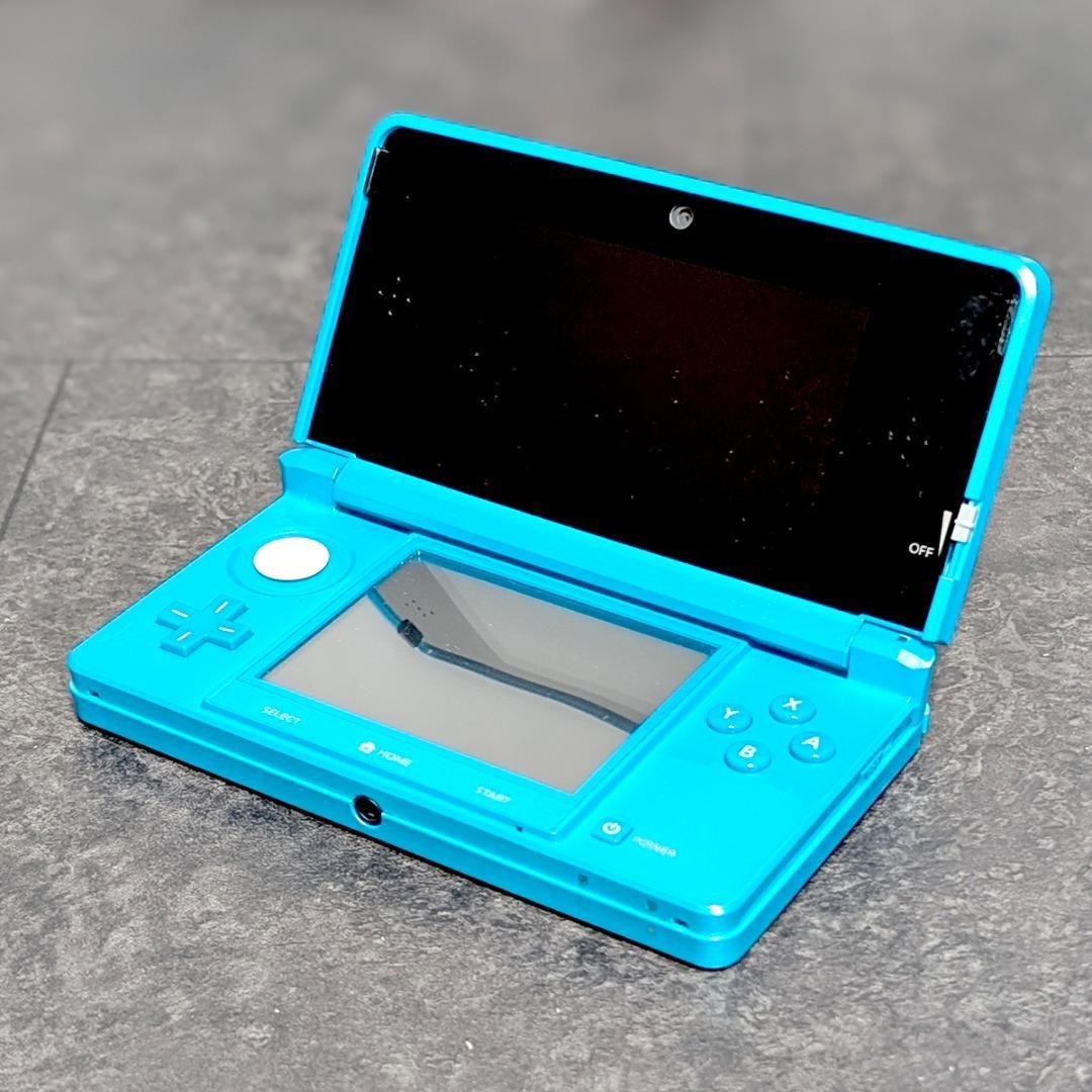 Nintendo 3DS Light Blue Console Box Charger Stylus Tested Japan Ver NTSC-J