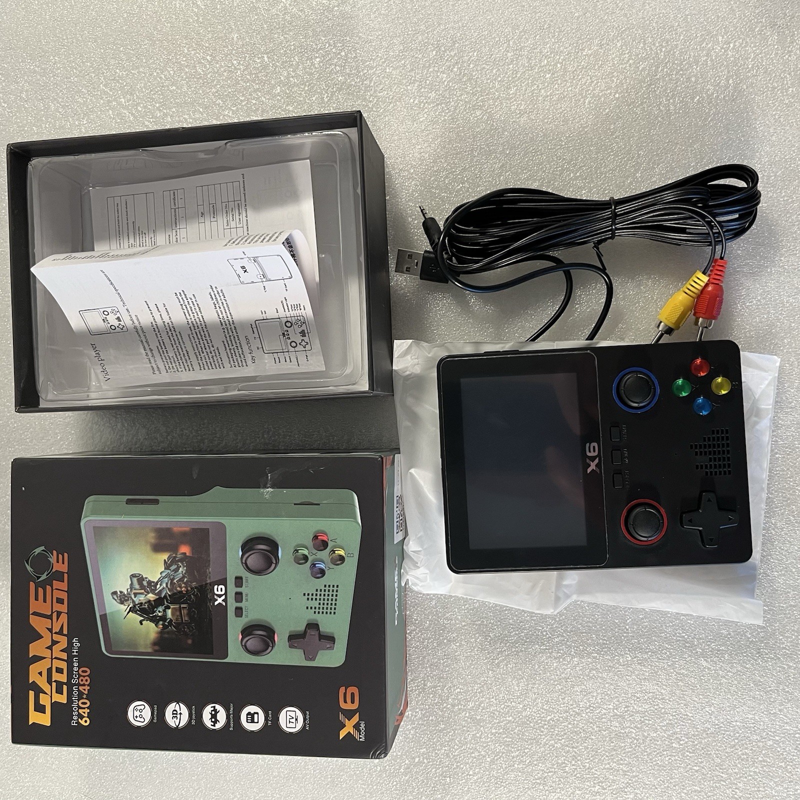 X6 Handheld Game Console 3.5′ Screen Dual Joystick 100’s Of Games!!! Open Box