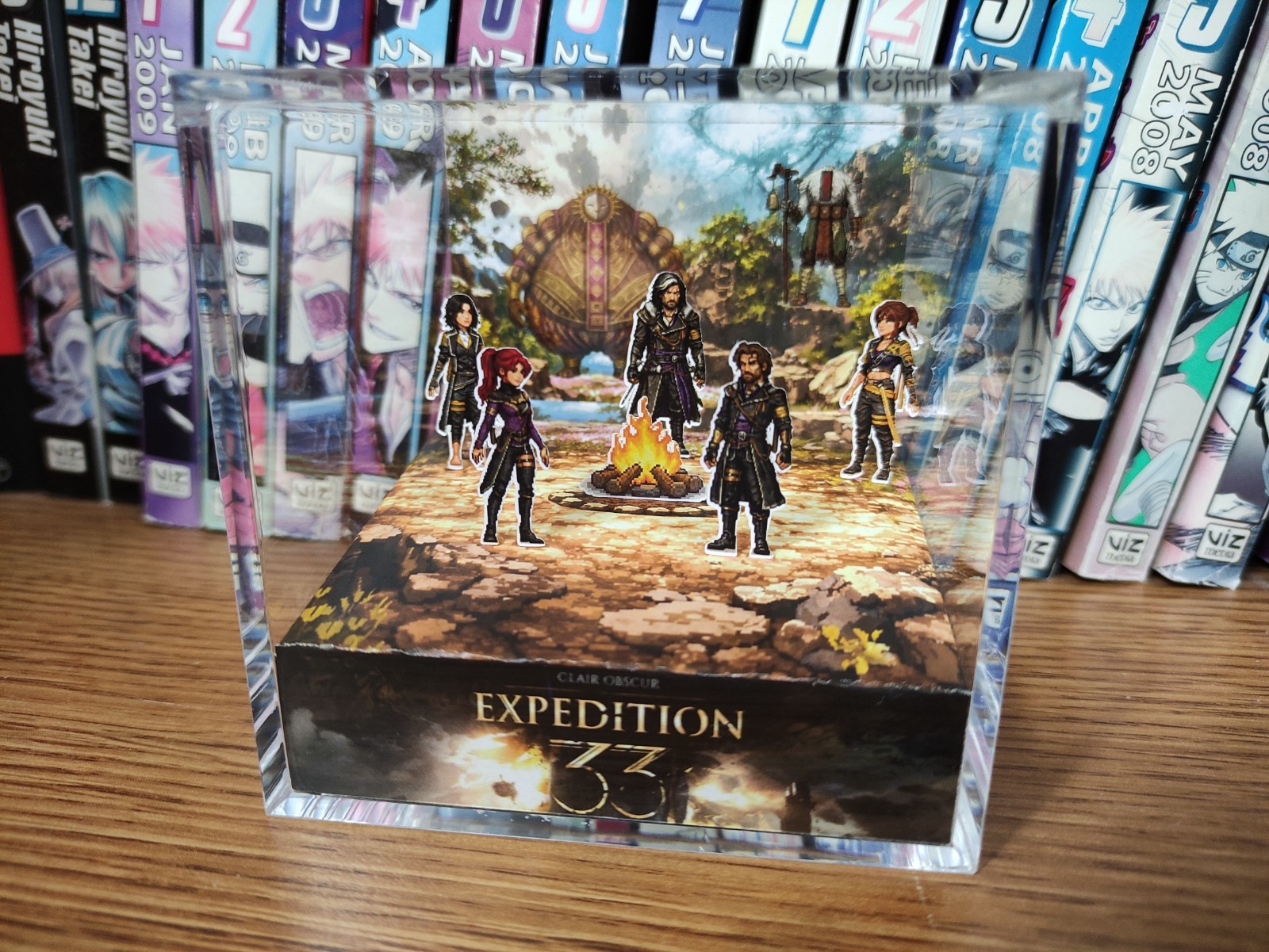 Clair Obscur Expedition 33 Campfire Handmade Diorama – Gaming Art Cube – Fanart