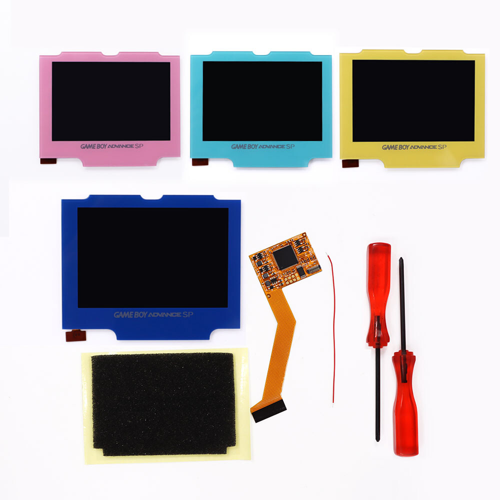 Multi-color Lens 10 Level Highlight Brightness IPS LCD Kit For GBA SP