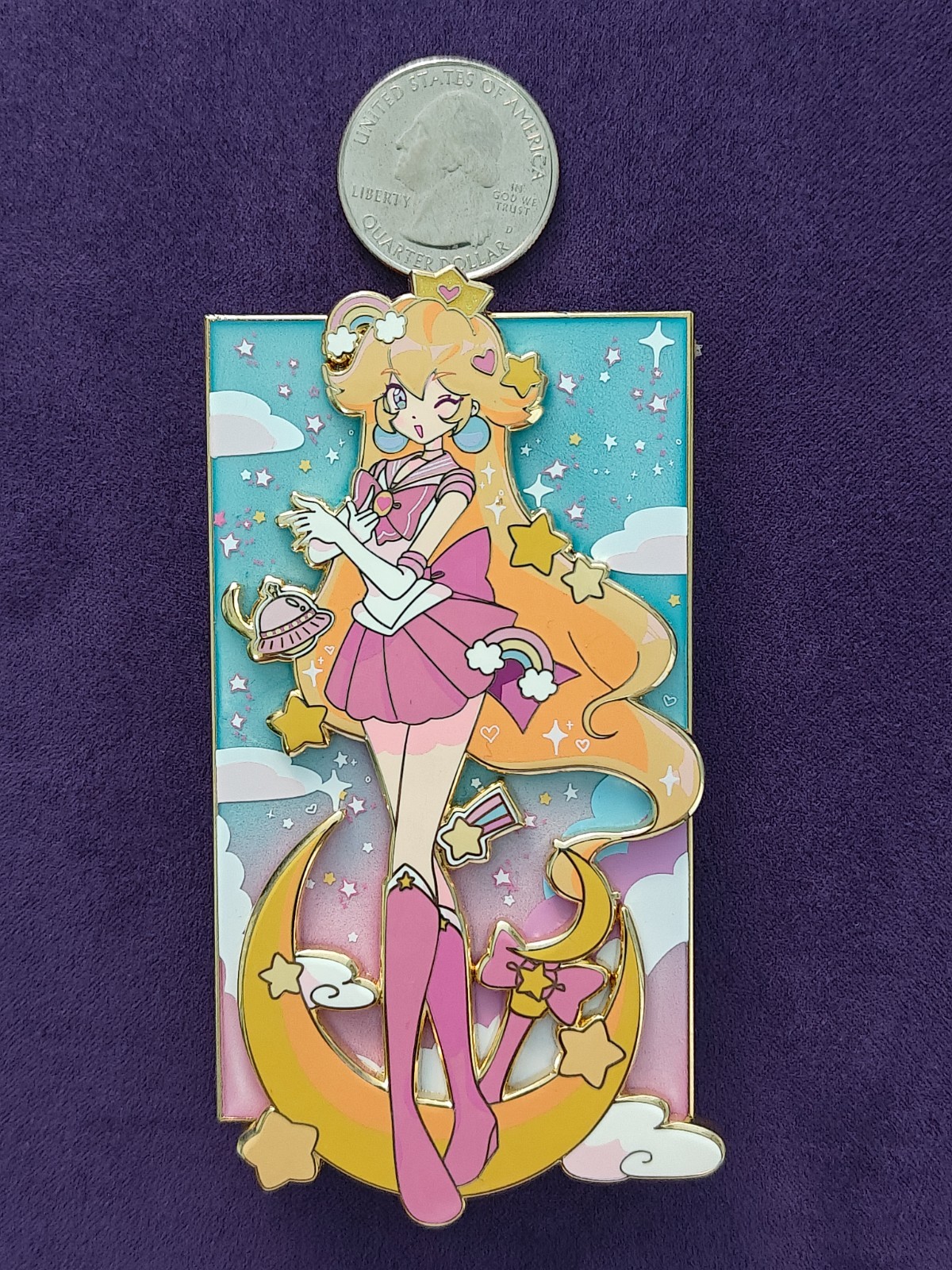 Super Mario Sailor Princess Peach Sailor Moon POP Pin on Enamel Pin