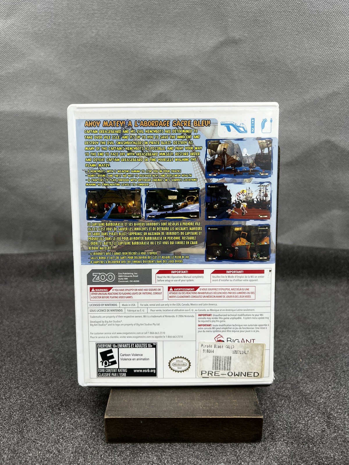 Rare! Pirate Blast (Nintendo Wii, 2011) COMPLETE CIB TESTED & WORKING