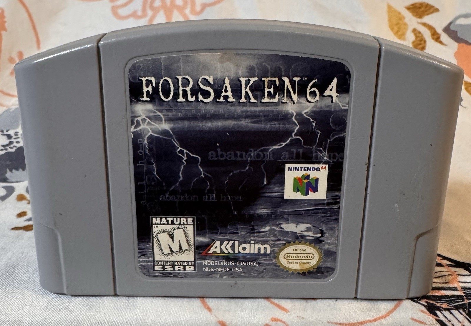 Acclaim Forsaken 64 Nintendo 64 N64 Cartridge M Mature NTSC-U/C US/CA