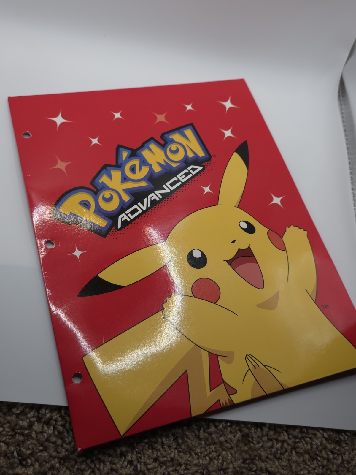 2004 Pokémon Advanced Pikachu 2 Pocket School Folder Nintendo Unused