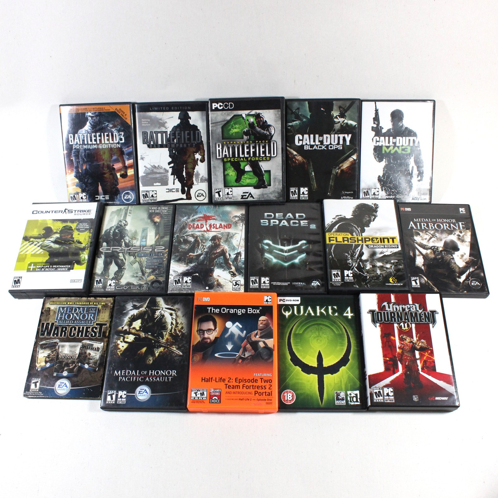 Lot of 16 Classic FPS Action Shooter PC Games, Various Titles – Free Shipping