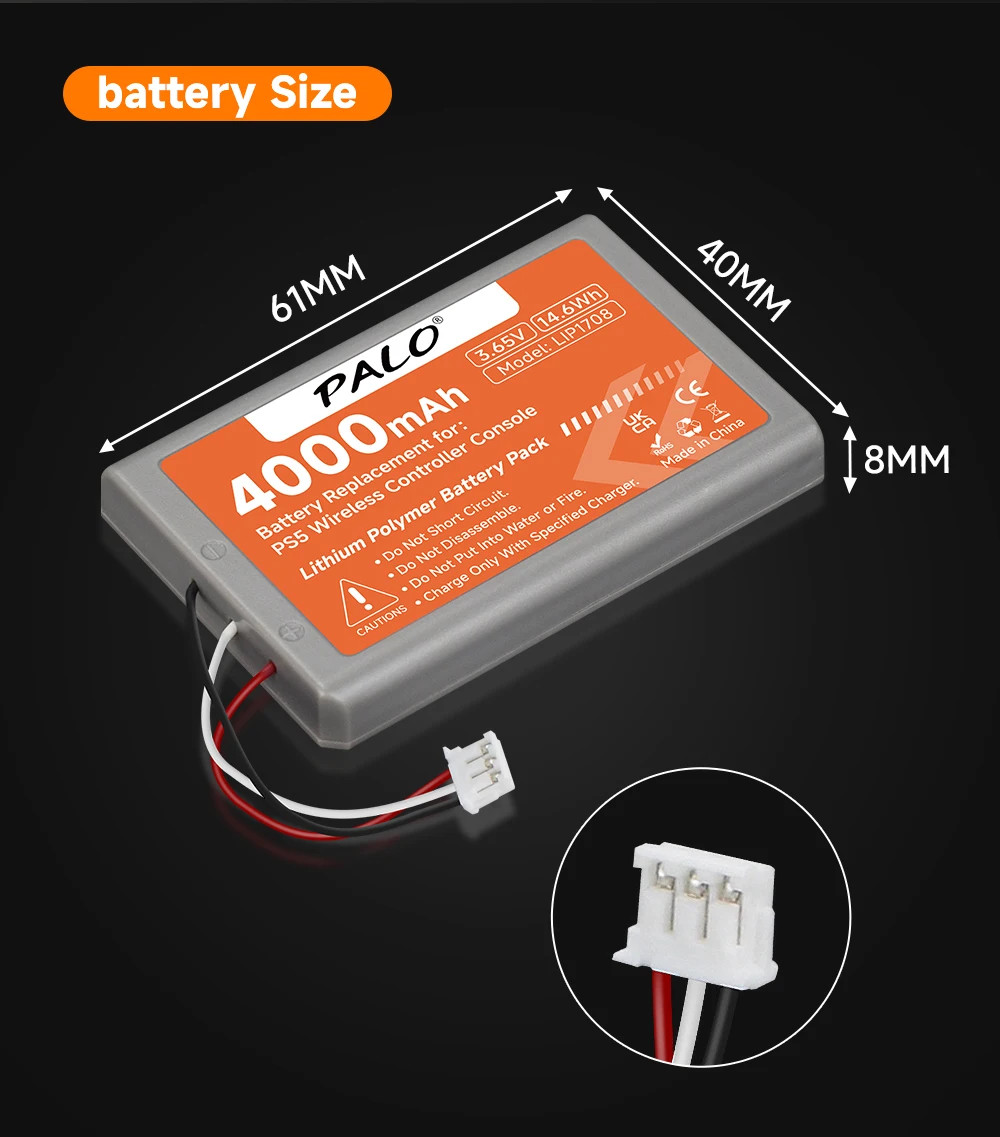 4000mAh PS 5 Wireless Controller Battery Dualsense LIP1708 CFI-ZCT1W CFI-ZCT1J