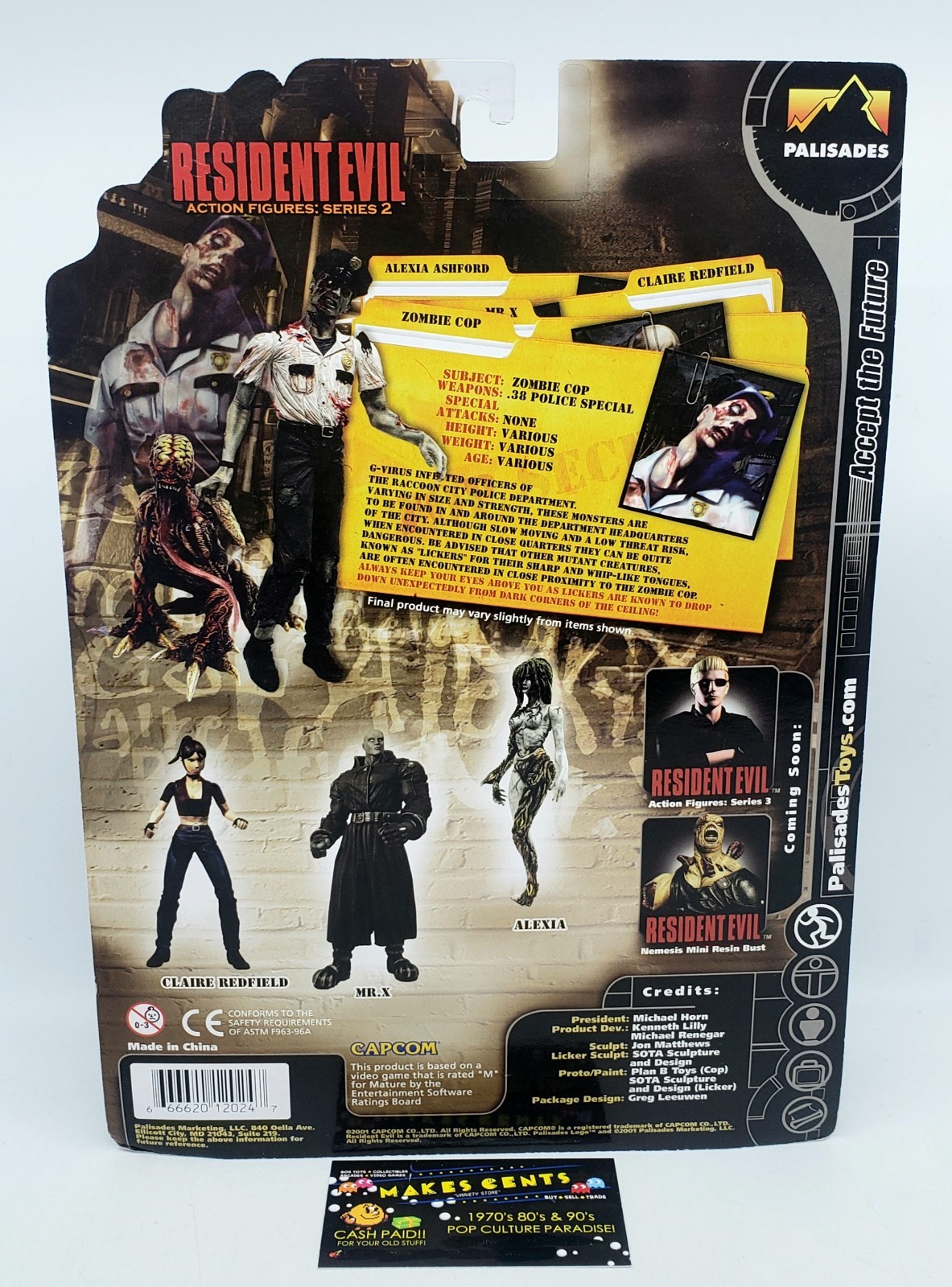 Resident Evil 2 White Zombie Cop & Licker Action Figure Figure Palisades – NEW!