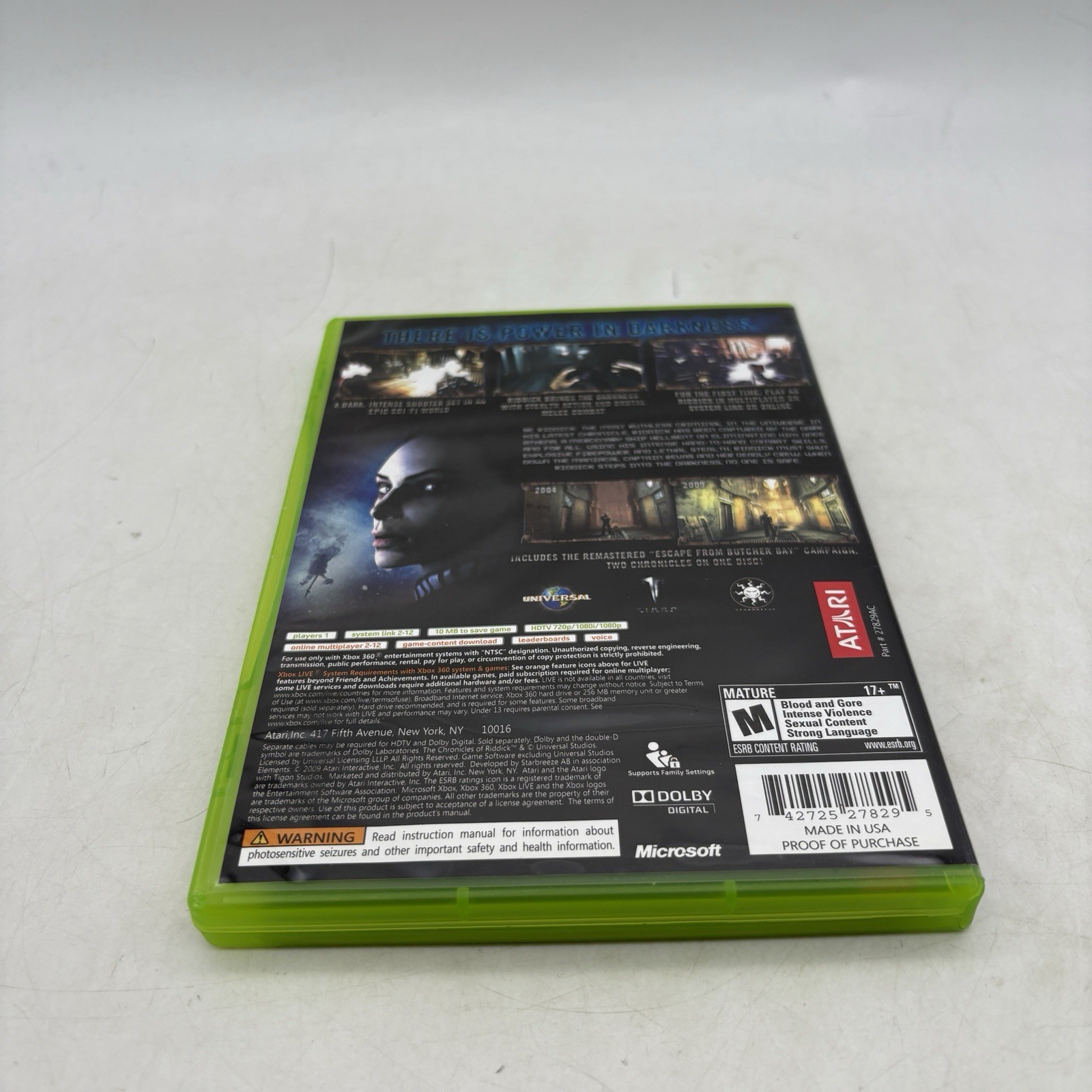 Chronicles of Riddick: Assault on Dark Athena Complete w/ Manual CIB Tested