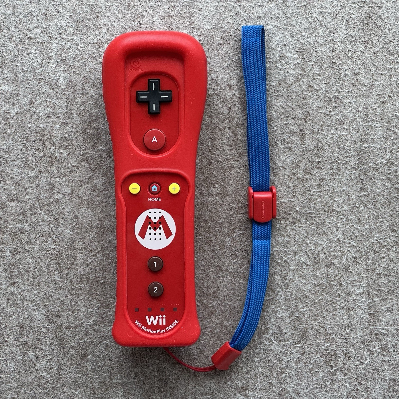 Nintendo Wii U Mario Red & Blue Remote Plus Controller + Sleeve & Strap RVL-036