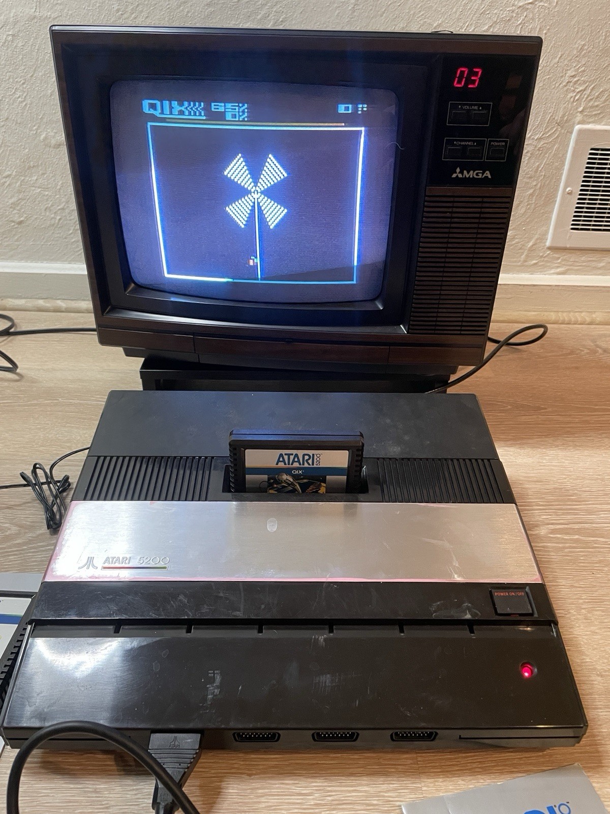 Atari 5200 4 Port Console, Rebuilt Controller, Power Mod, 9 Games. Fully Tested