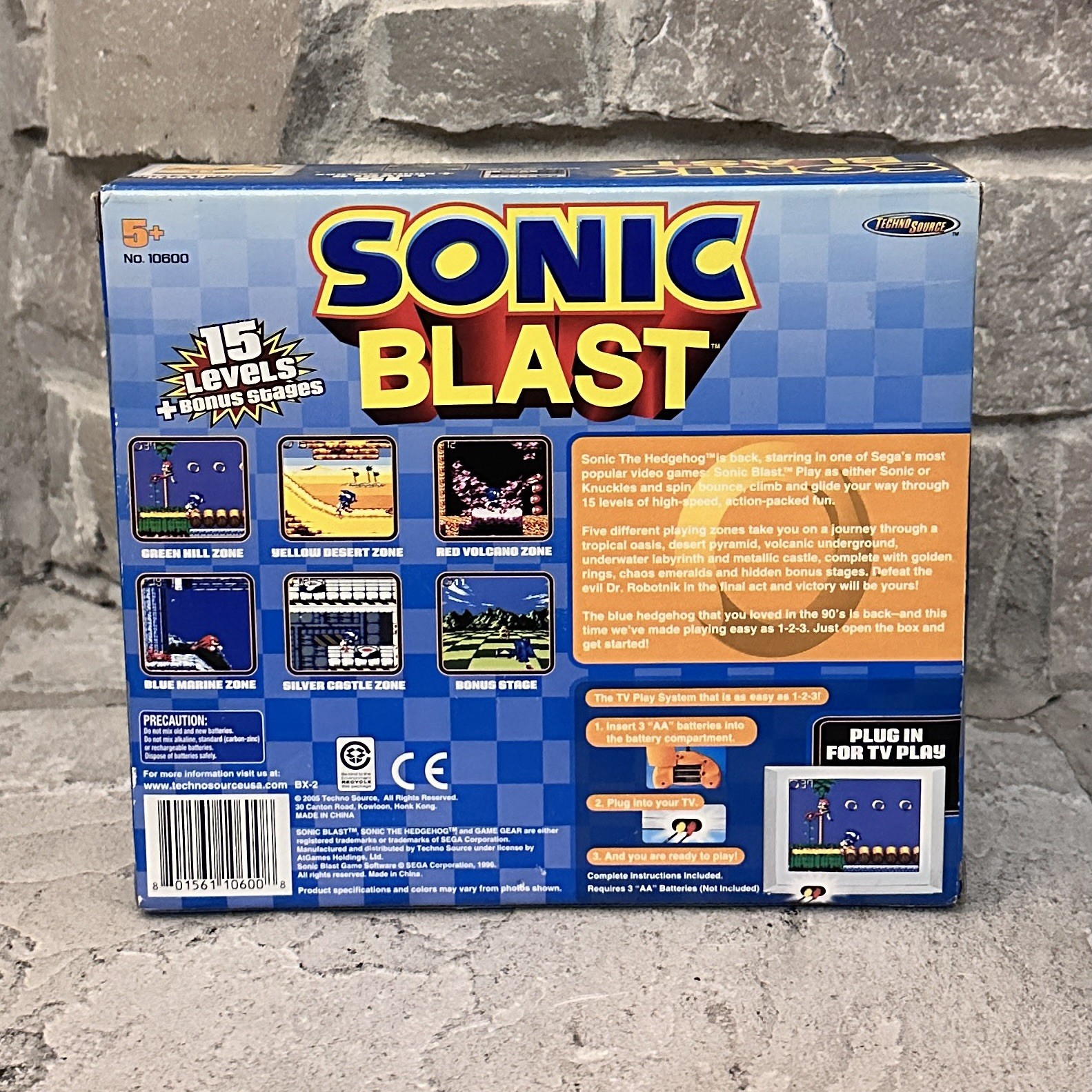 New 2005 Sonic Blast Plug-In TV Play Sonic The Hedgehog Handheld Controller Game