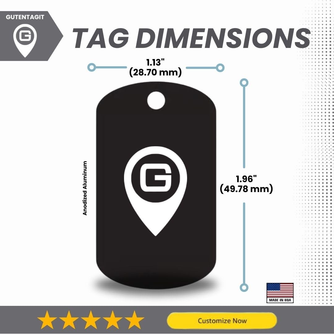Gutentagit – Medical Alert Dog Tag Custom Engraved Medic ID Large, Red