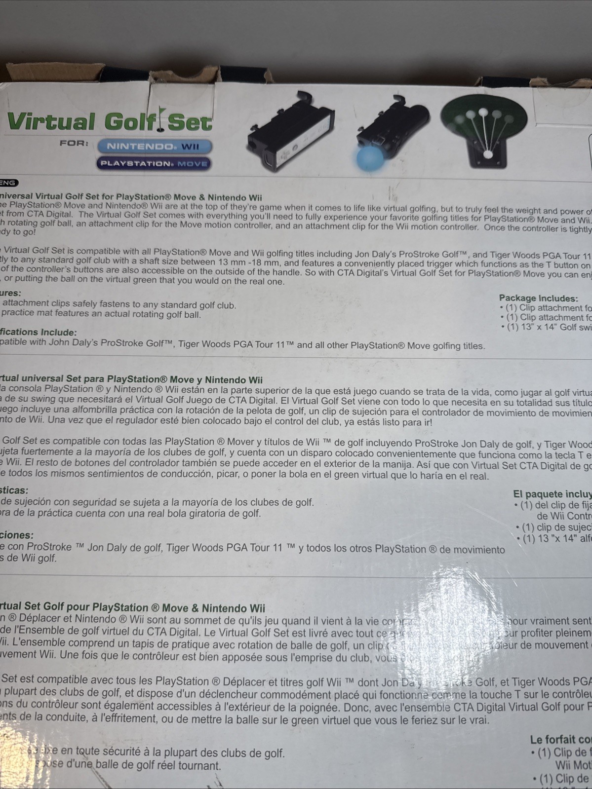 CTA Universal Virtual Golf Set For Nintendo Wii & PS Move Includes All Pieces