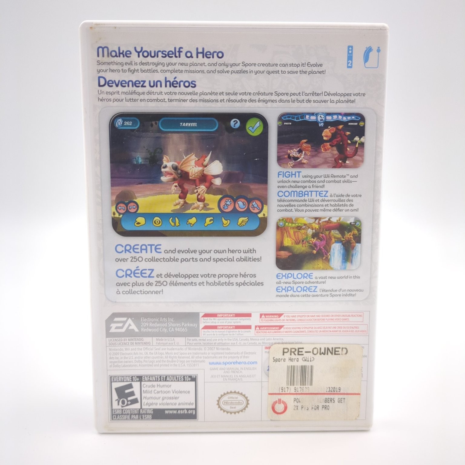 Spore Hero Nintendo Wii Video Game Adventure Creature Creator Complete CIB