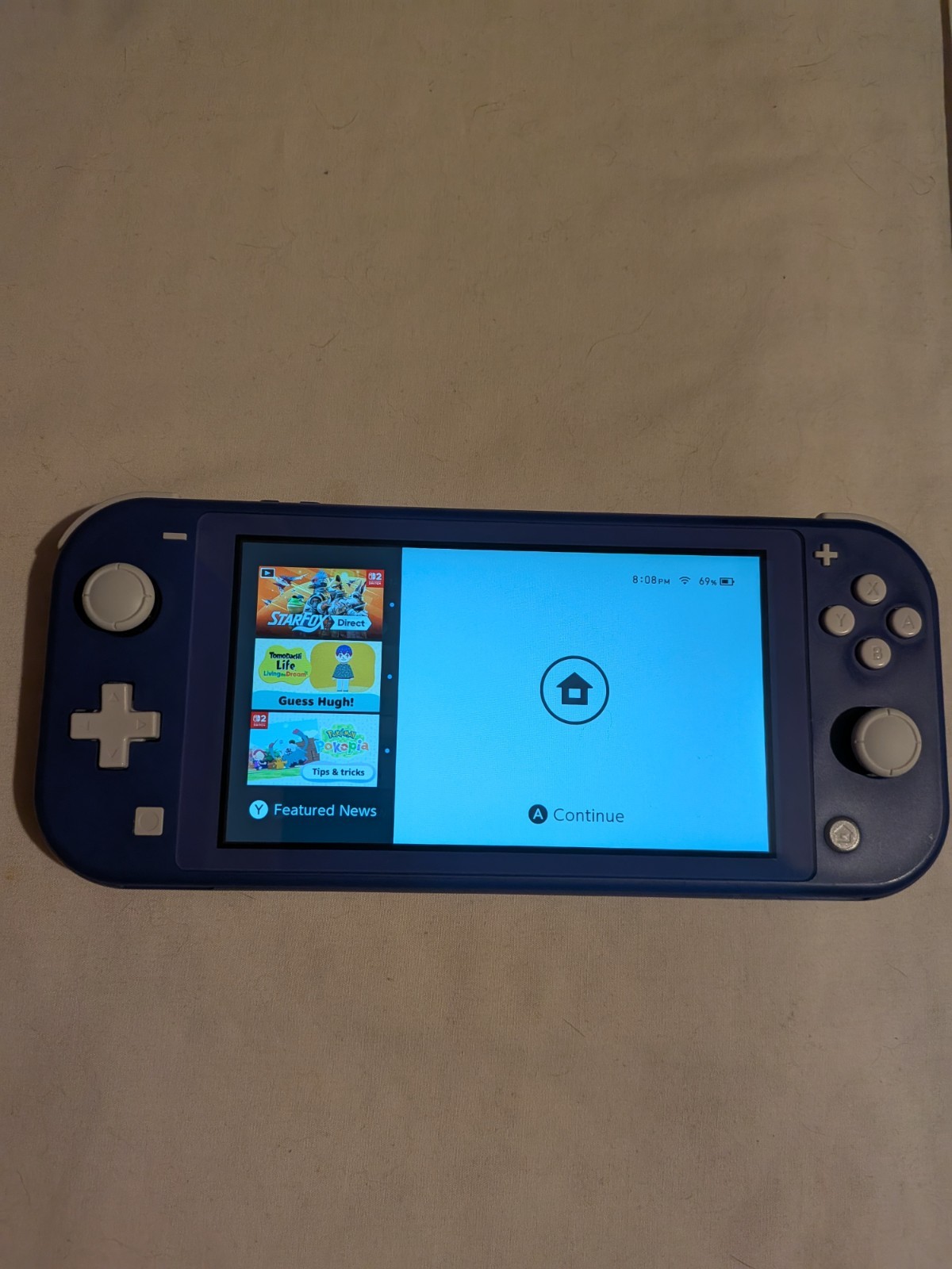 Nintendo Switch Lite Handheld Console Blue with USB-C and Headphone Jack