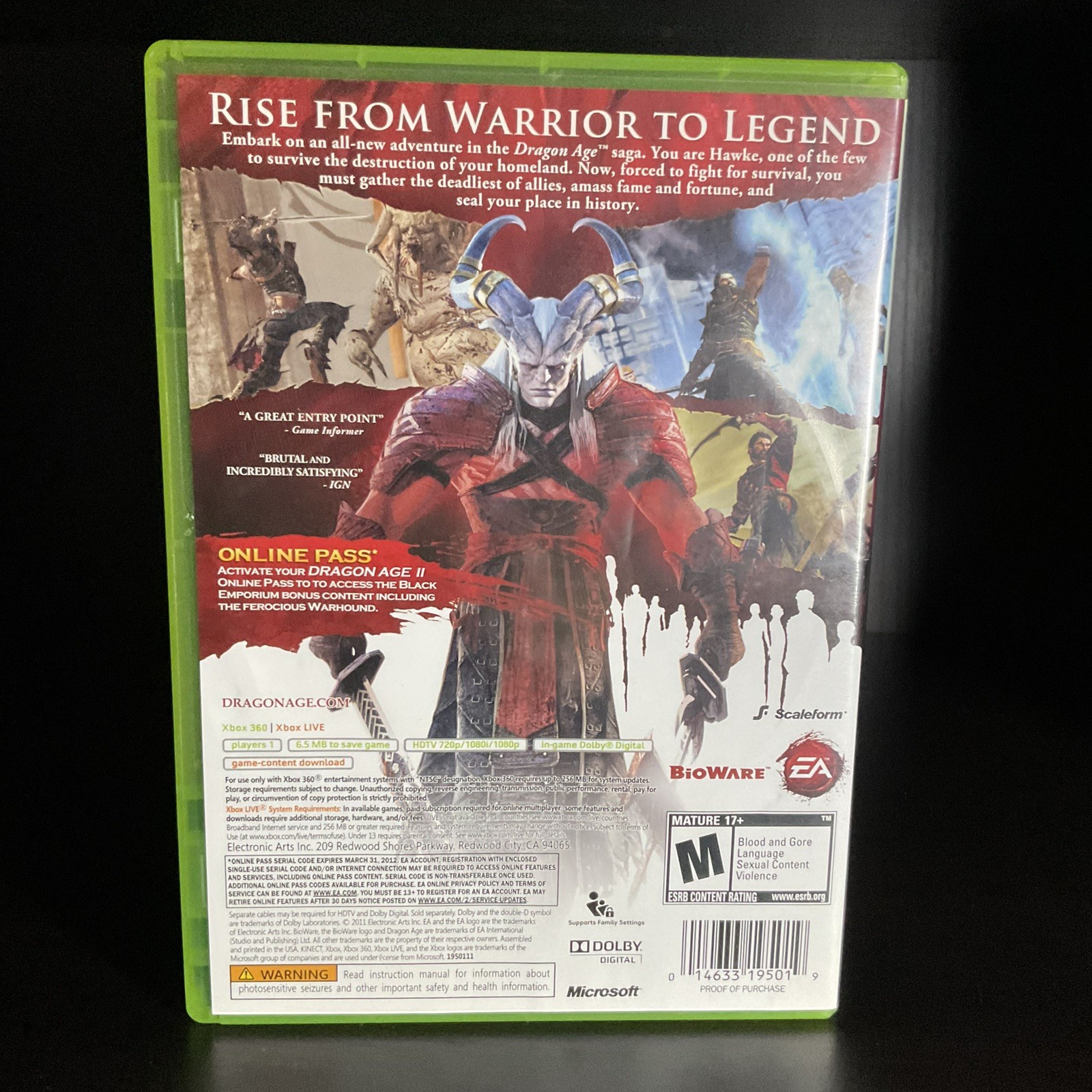 Dragon Age 2 – Microsoft Xbox 360 Complete In Box