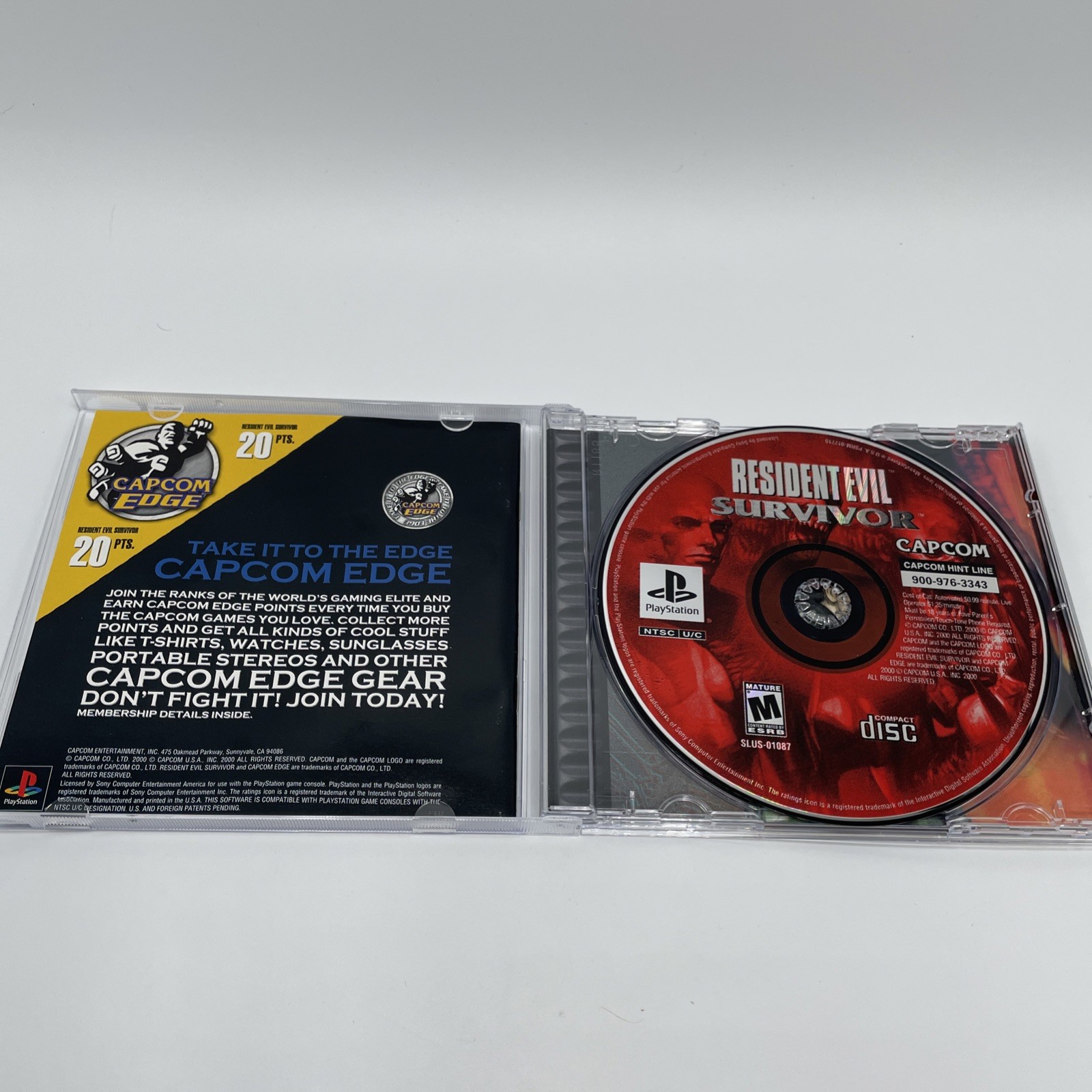Resident Evil: Survivor PS1 PlayStation 1 Complete CIB + Registration Card