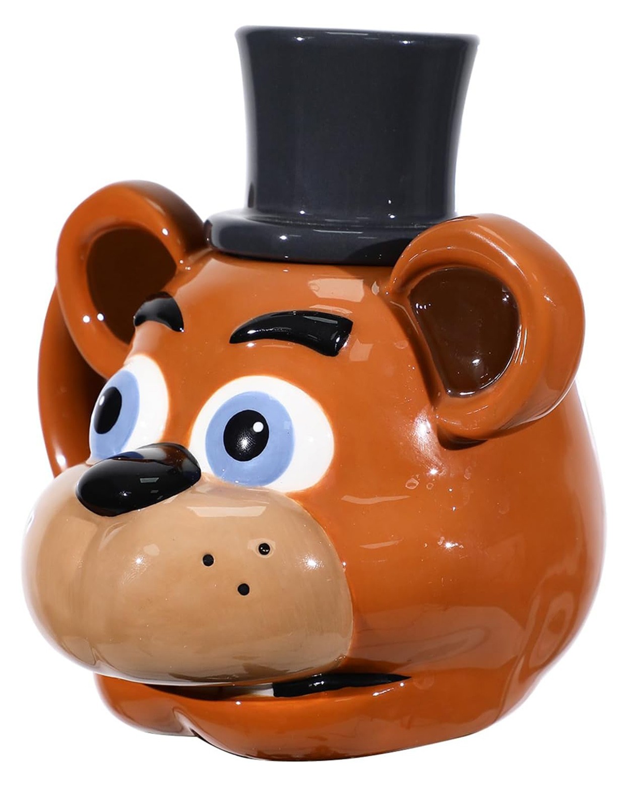 Five Nights At Freddy’s Sculpted Freddy Fazbear Ceramic Mug With Hat Lid 23 oz