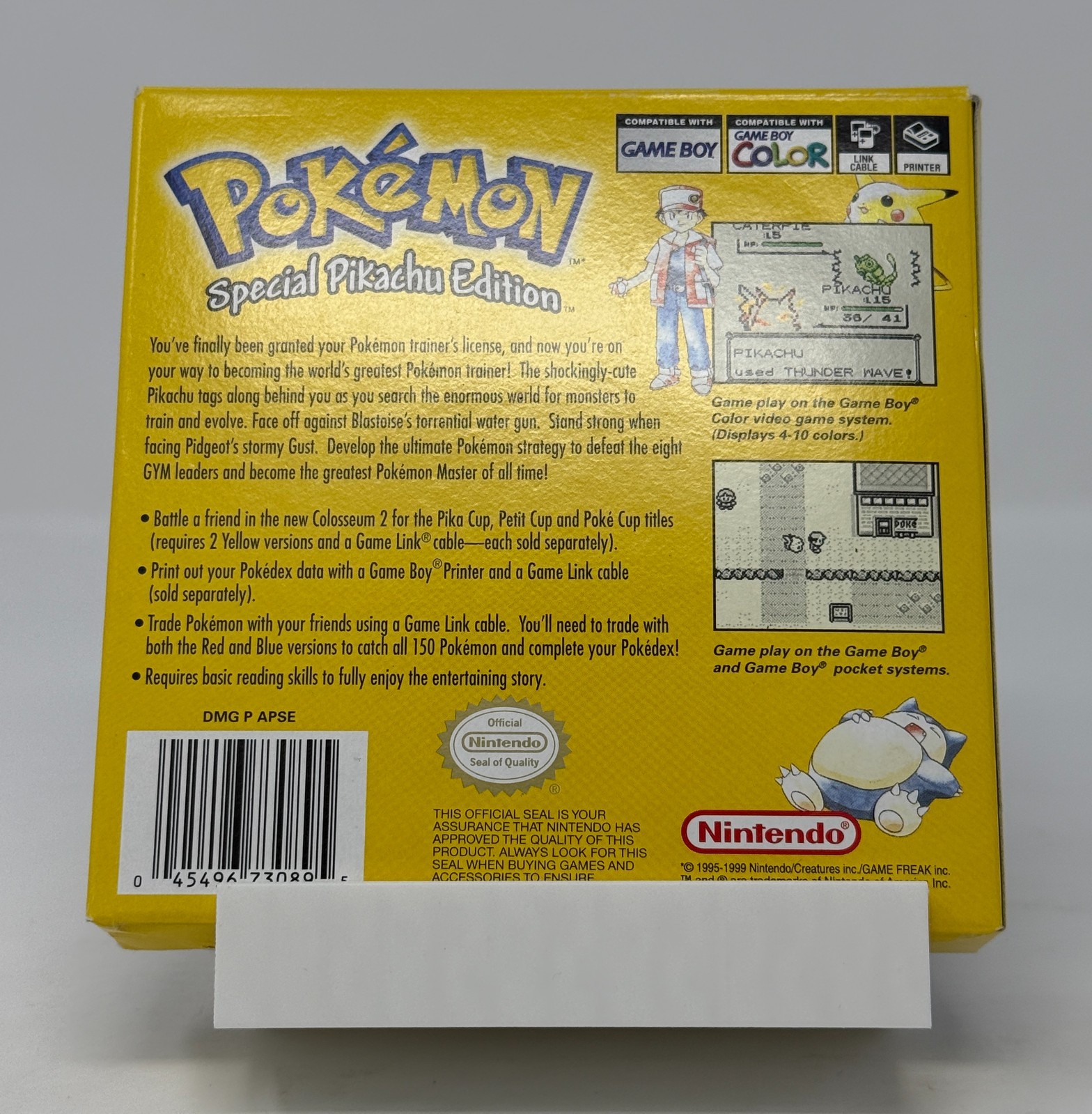 Pokemon Yellow First Print Box COMPLETE CIB (Game Box Manual) Nintendo Game Boy
